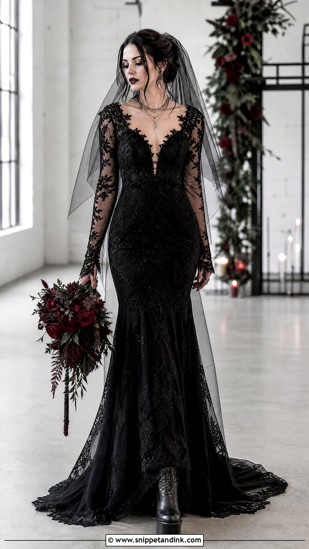 Black Lace Grunge Wedding Dress - Snippet and Ink - 25 Grunge Wedding Dress Ideas