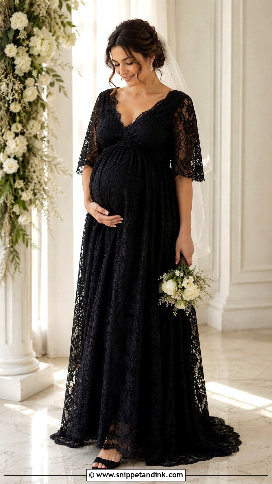 Black Lace Maternity Wedding Dress - Snippet and Ink - 30 Black Lace Wedding Dress Ideas