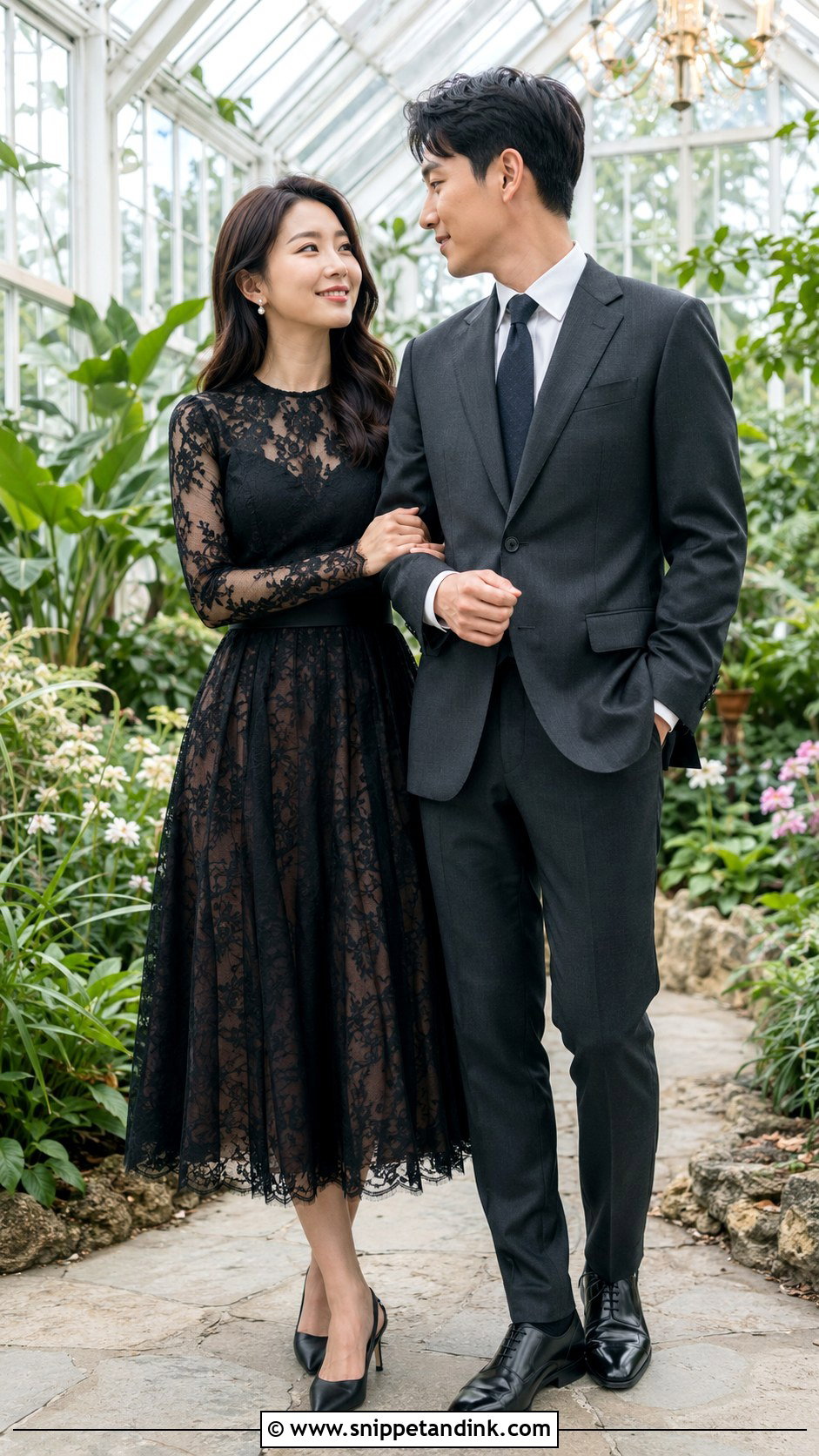 Black Lace Midi Prewedding Dress - Snippet and Ink - 20 Black Prewedding Dress Ideas