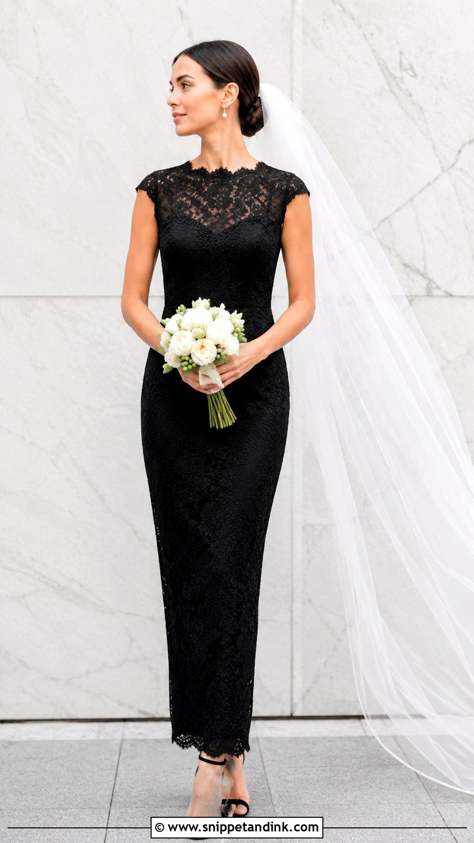 Black Lace Sheath Wedding Dress - Snippet and Ink - 30 Black Lace Wedding Dress Ideas