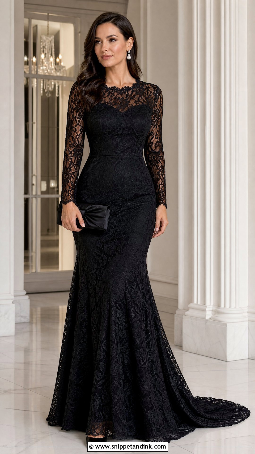 Black Lace Train Gown - Snippet and Ink - 20 Tail Dresses Gowns