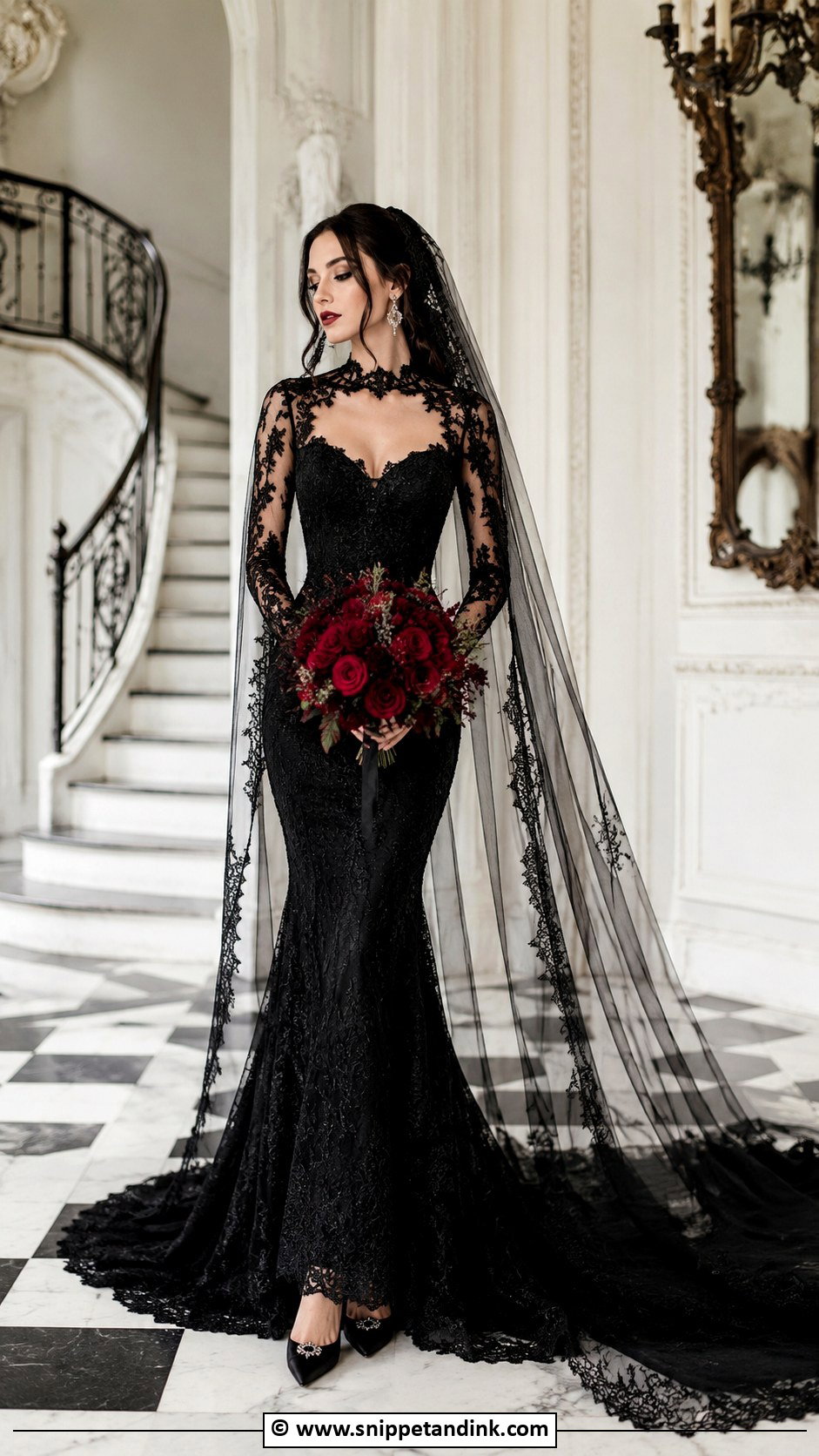 Black Lace Vampire Wedding Dress - Snippet and Ink - 25 Vampire Wedding Dress Ideas