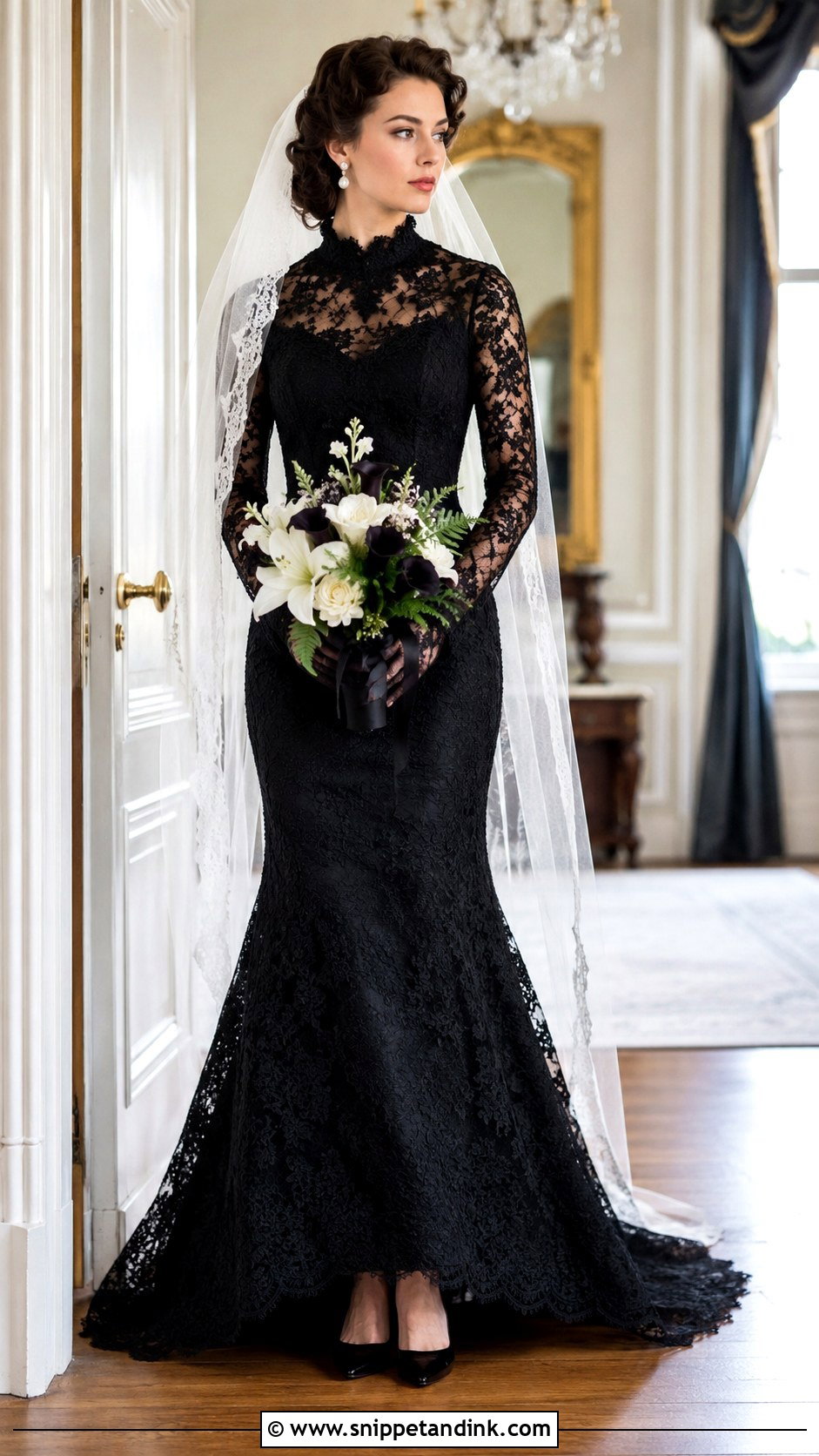 Black Lace Vintage Wedding Dress - Snippet and Ink - 30 Black Lace Wedding Dress Ideas