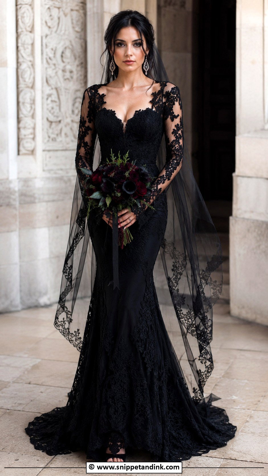 Black Lace Wedding Dress - Snippet and Ink - 30 Alt Wedding Dress Ideas