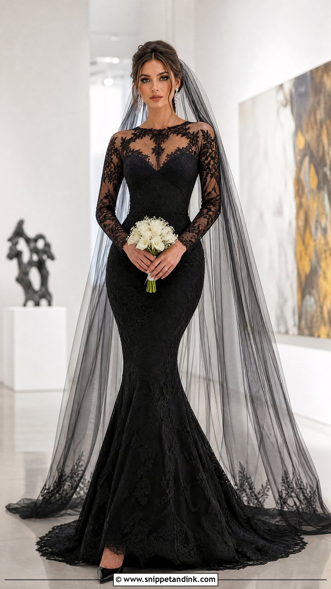 Black Lace Wedding Dress - Snippet and Ink - 20 Unique Nontraditional Wedding Dresses