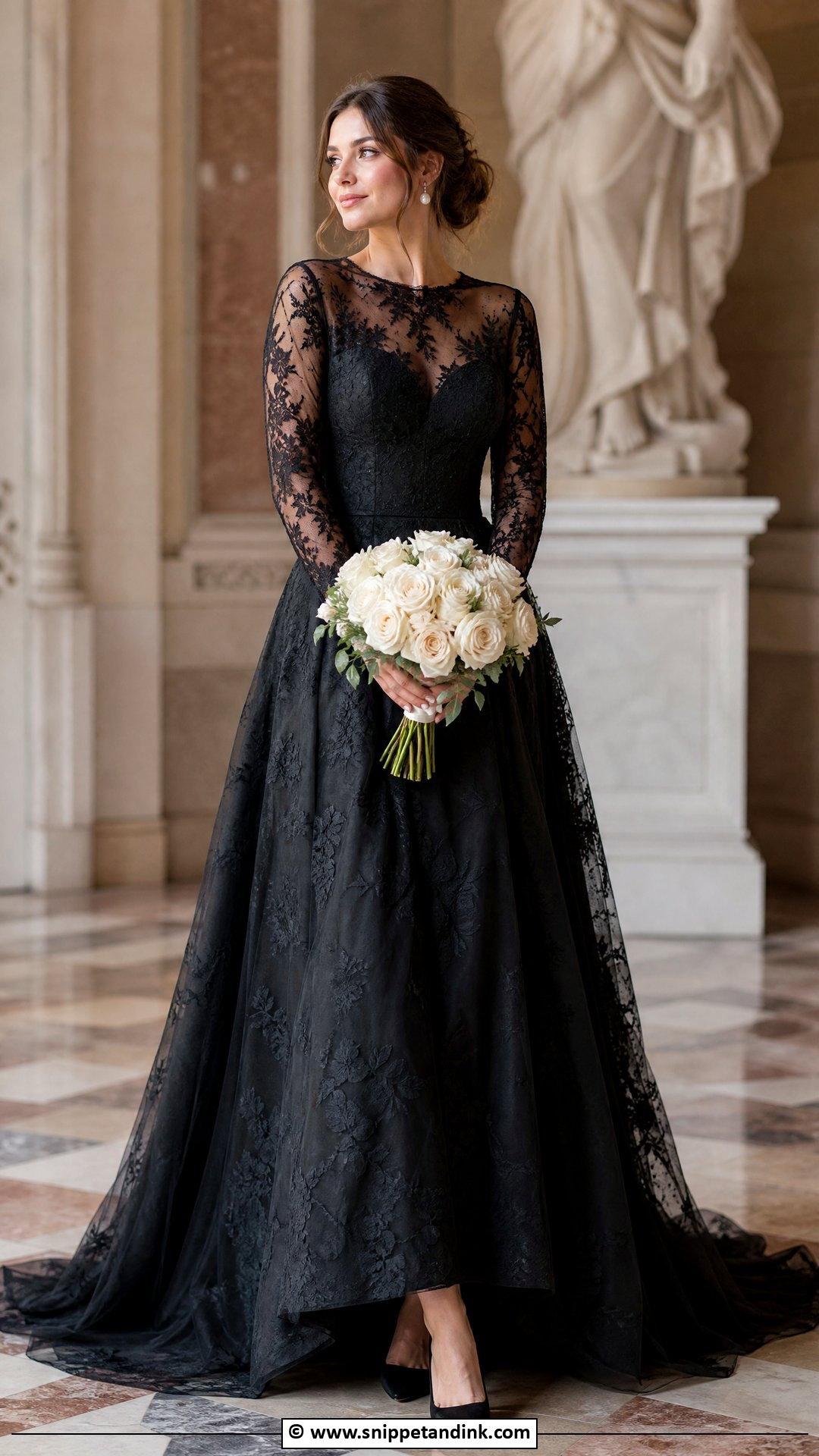 Black Lace Wedding Dress - Snippet and Ink - 35 Black Wedding Dresses