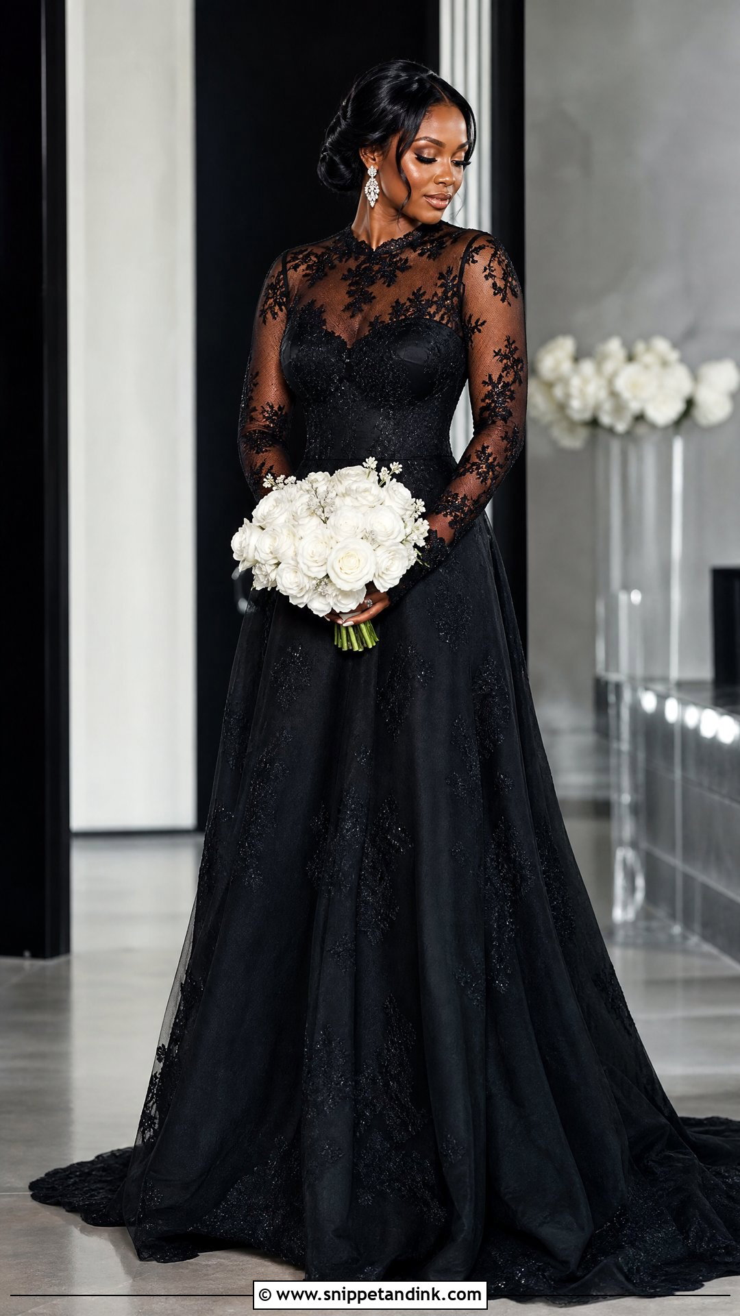 Black Lace Wedding Dress - Snippet and Ink - 25 Black People Wedding Dresses