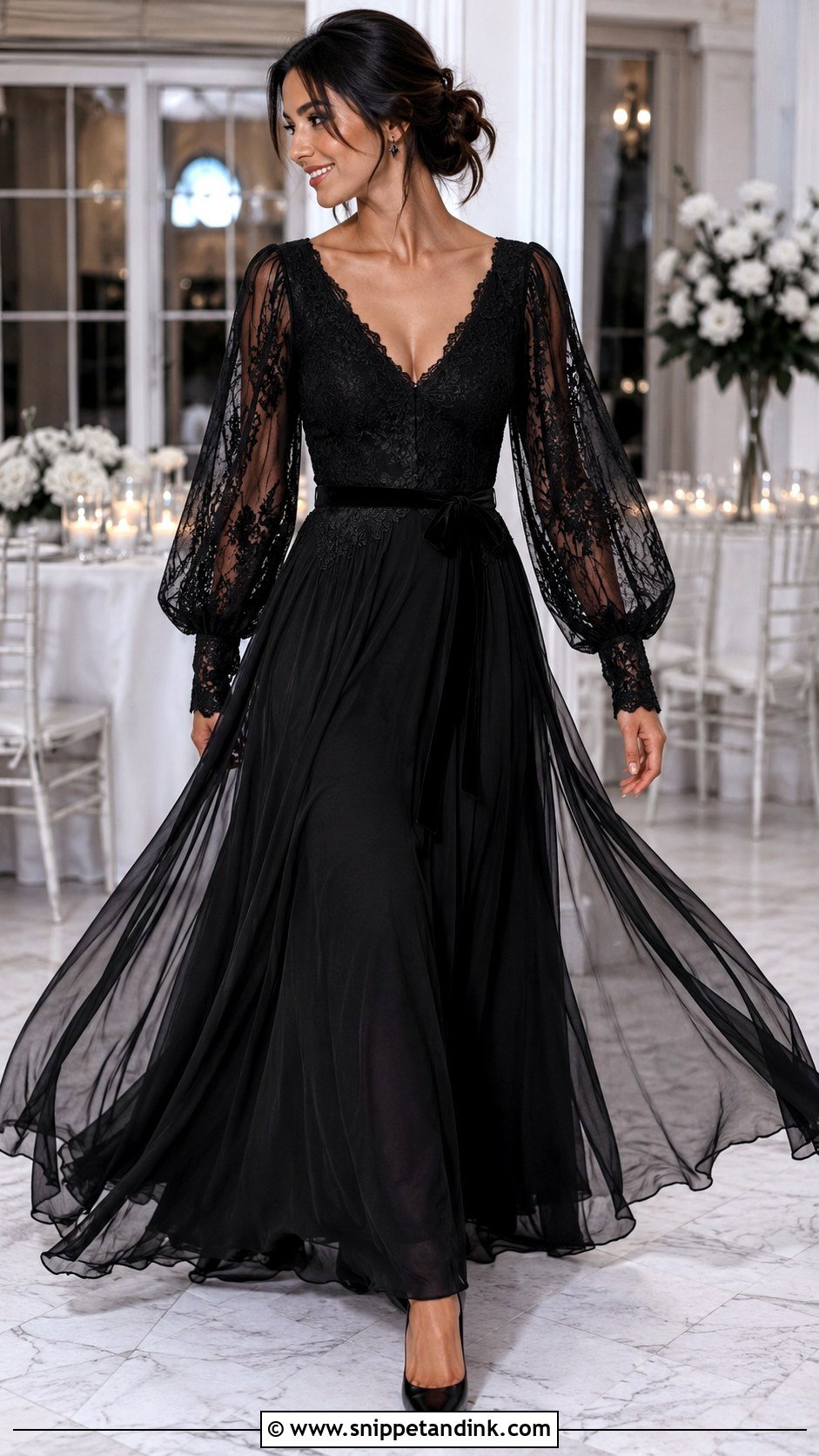 Black Lace Wedding Dress With Bishop Sleeves - Snippet and Ink - 20 Black Lace Wedding Dress with Sleeves