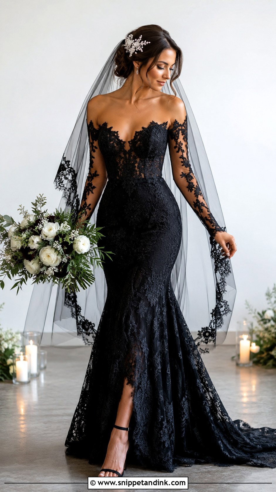 Black Lace Wedding Dress With Detachable Sleeves - Snippet and Ink - 20 Black Lace Wedding Dress with Sleeves