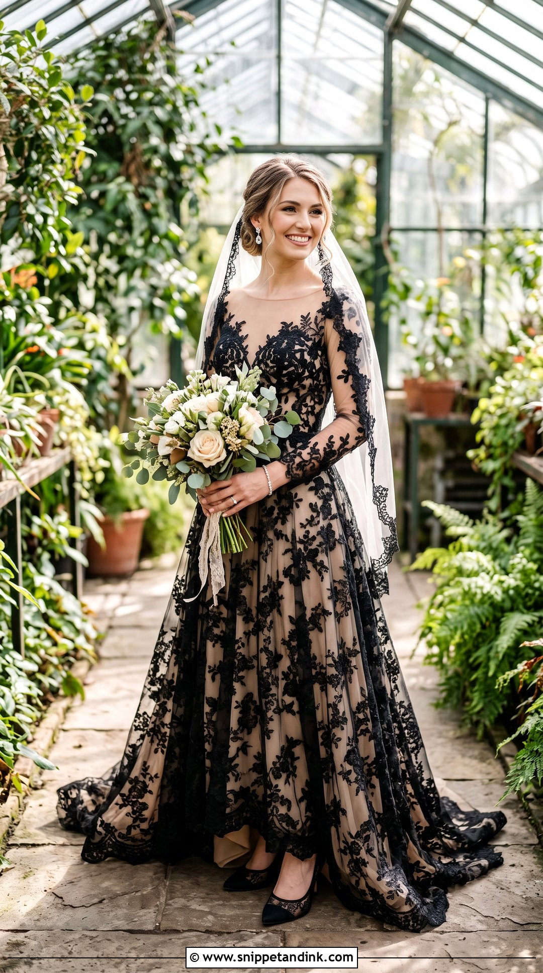 Black Lace Wedding Dress With Nude Lining - Snippet and Ink - 20 Tight Fitting Black Wedding Dress Ideas
