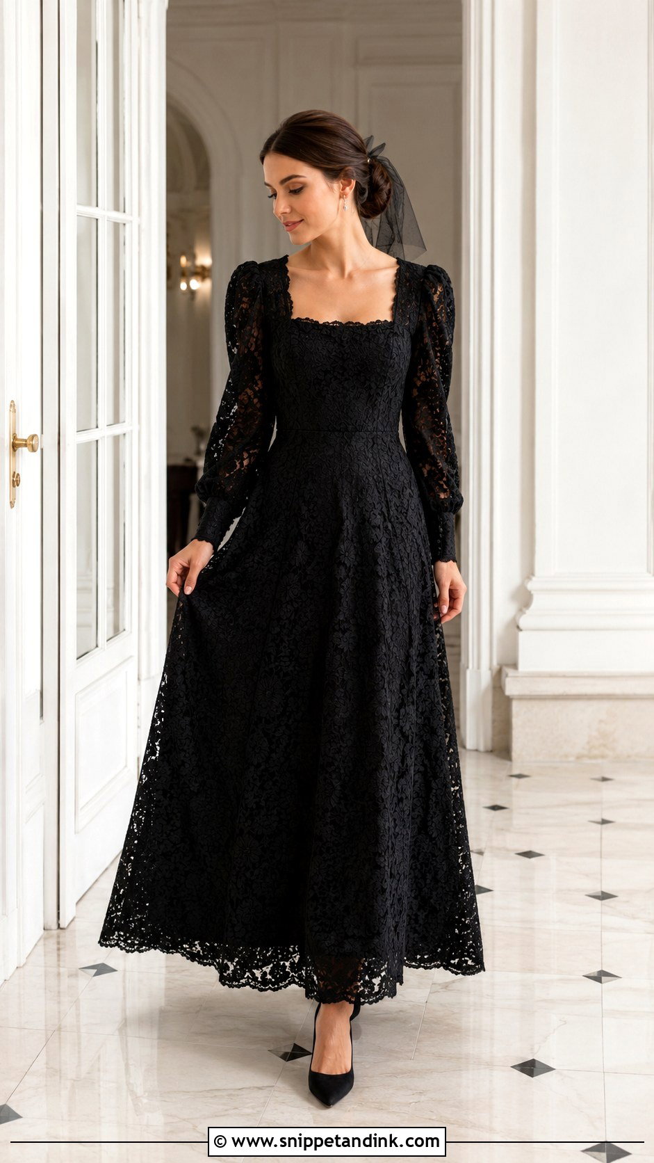 Black Lace Wedding Dress With Puff Sleeves - Snippet and Ink - 20 Black Lace Wedding Dress with Sleeves