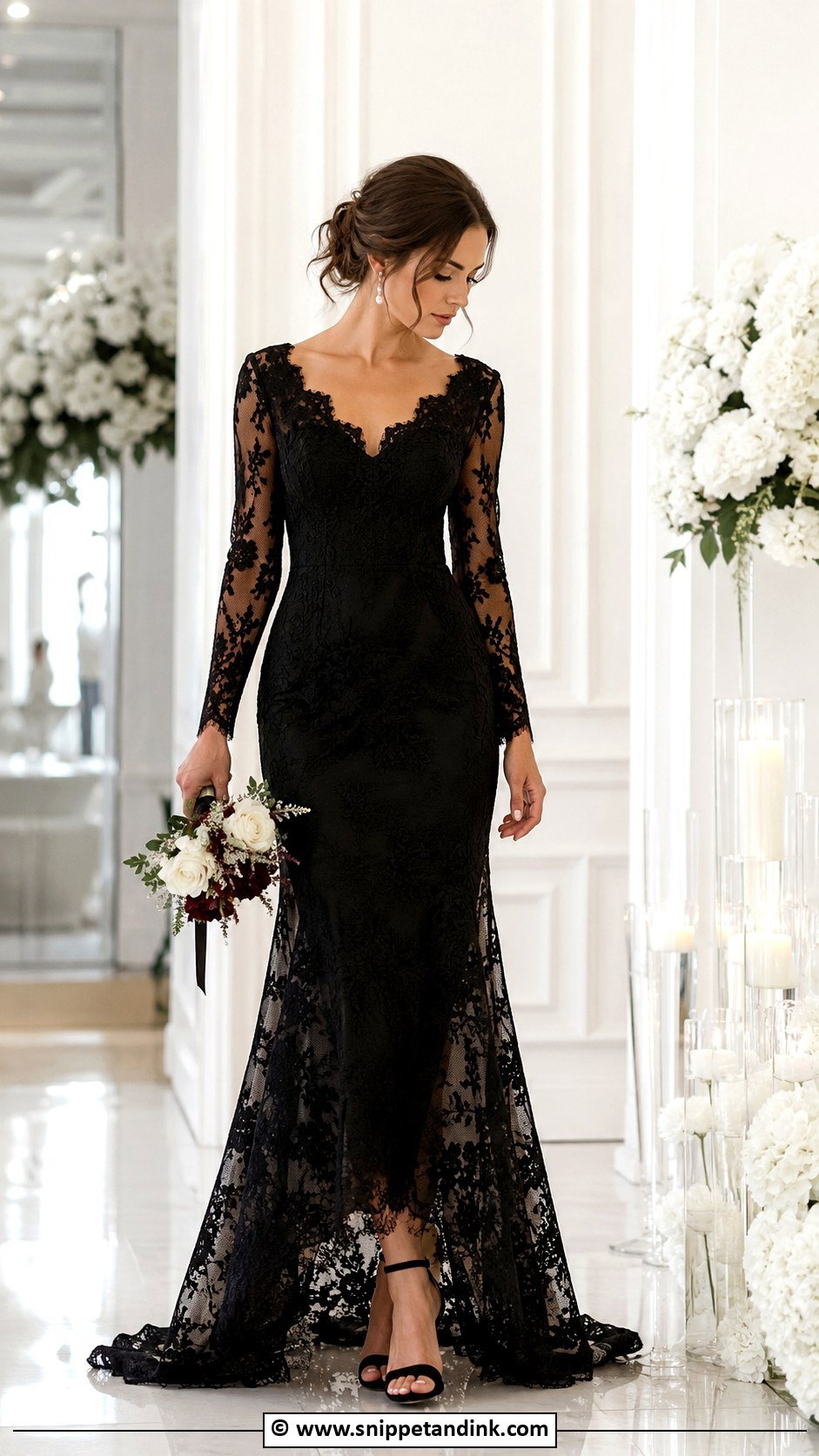 Black Lace Wedding Dress - Snippet and Ink - 25 Dark Wedding Dress Ideas