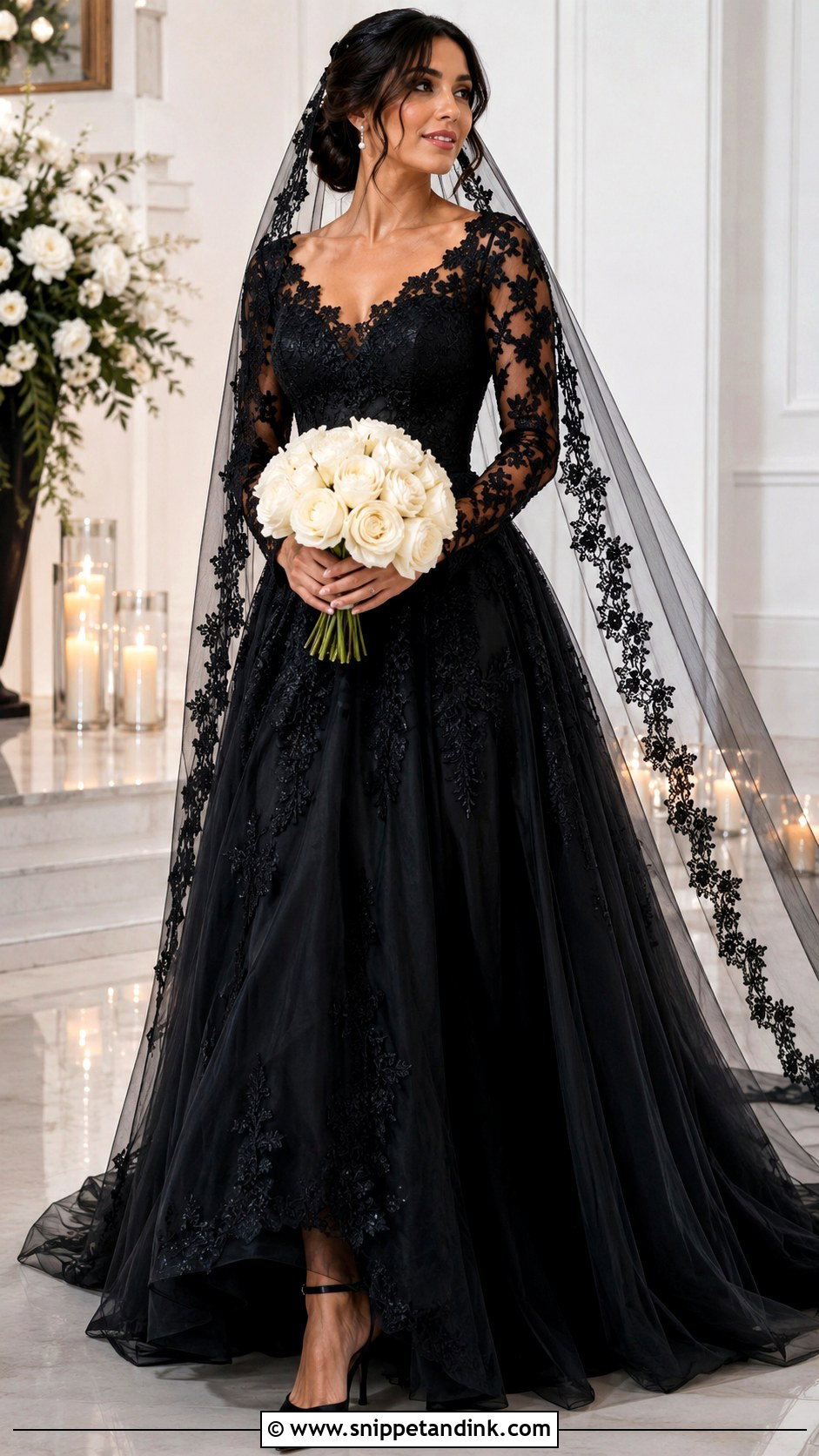 Black Lace Wedding Gown - Snippet and Ink - 20 Black Wedding Gown Ideas