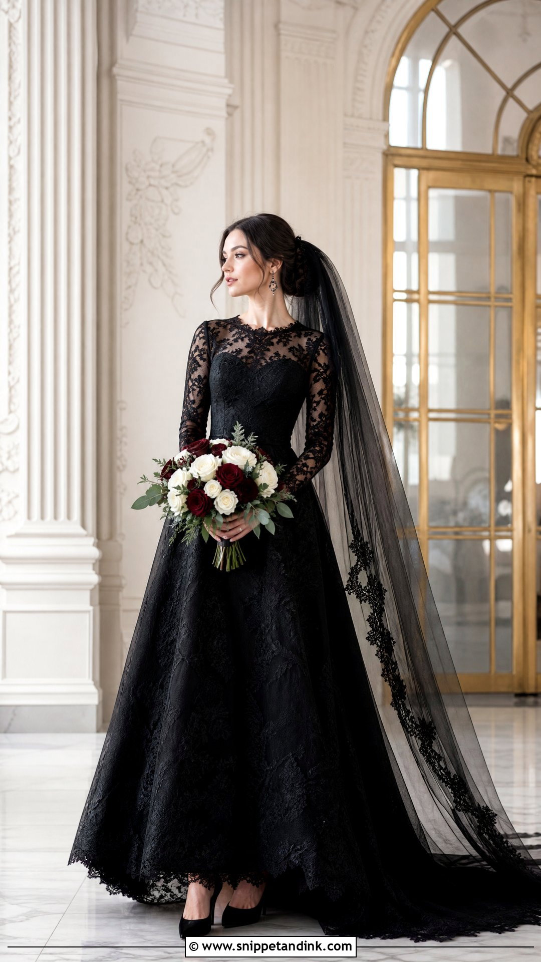 Black Lace Wedding Gown - Snippet and Ink - 20 Wedding Gown Aesthetic Ideas