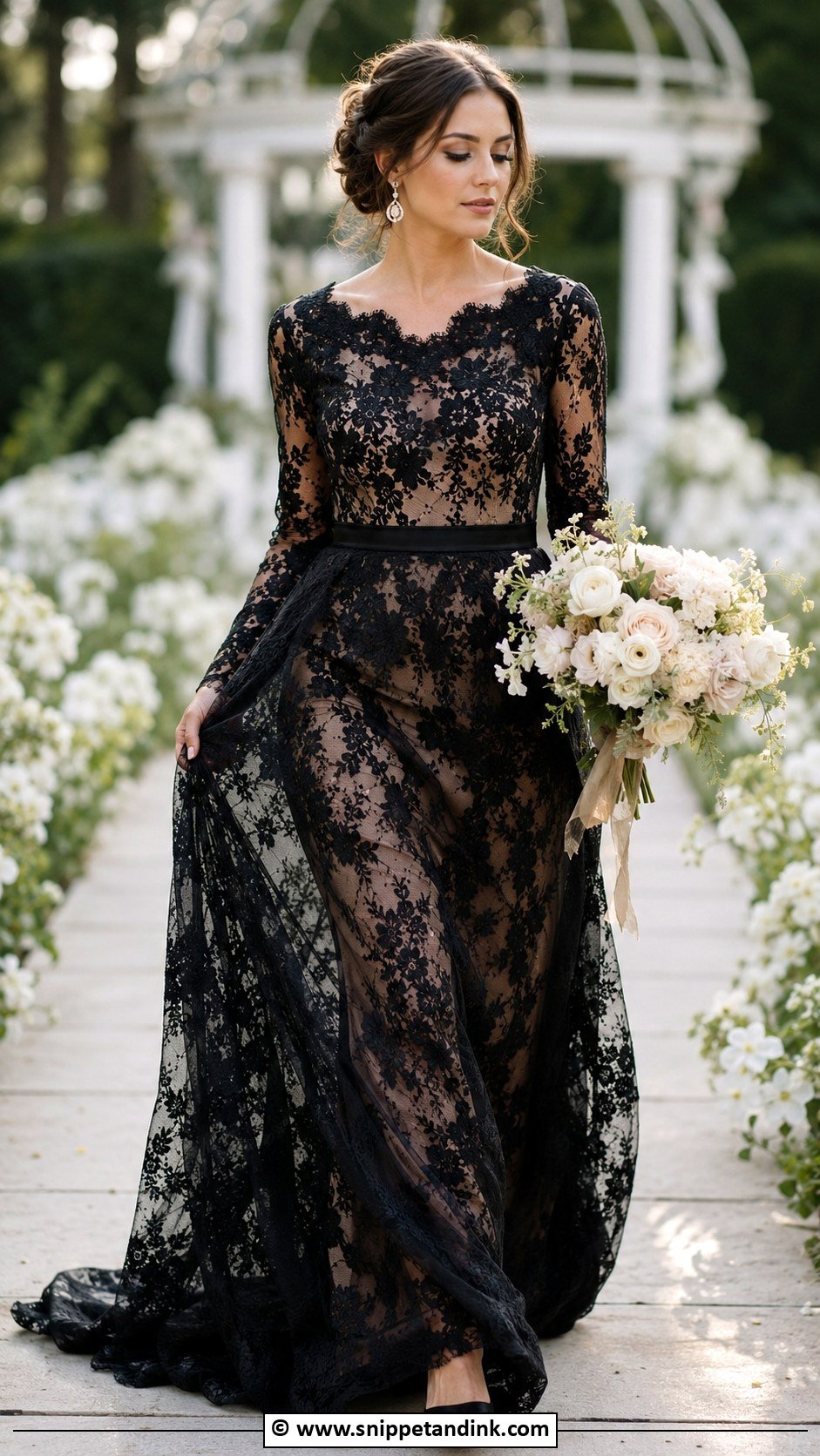 Black Lace Wedding Gown - Snippet and Ink - 30 Black Wedding Gowns