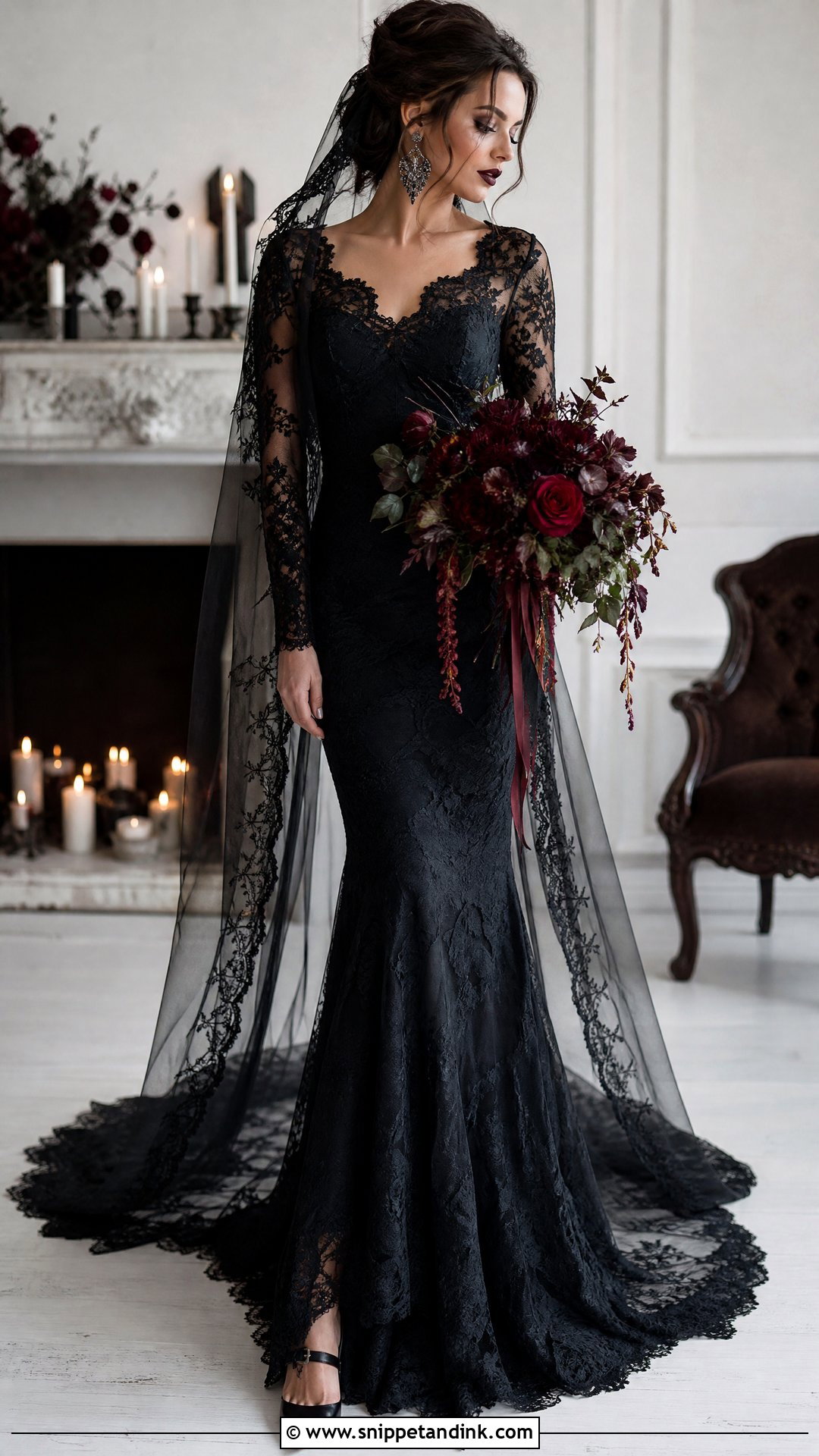 Black Lace Witch Wedding Dress - Snippet and Ink - 25 Witch Wedding Dress Ideas