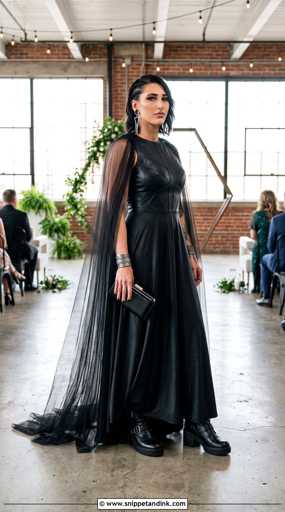 Black Leather Look Rhea Ripley Wedding Dress - Snippet and Ink - 20 Rhea Ripley Wedding Dress Ideas