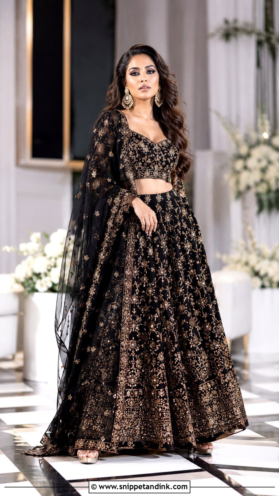 Black Lehenga For Bride - Snippet and Ink - 25 Sangeet Outfit for Bride Ideas