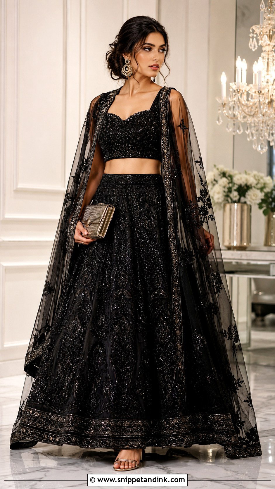 Black Lehenga For Reception - Snippet and Ink - 25 Indian Weddings Shadi Outfits