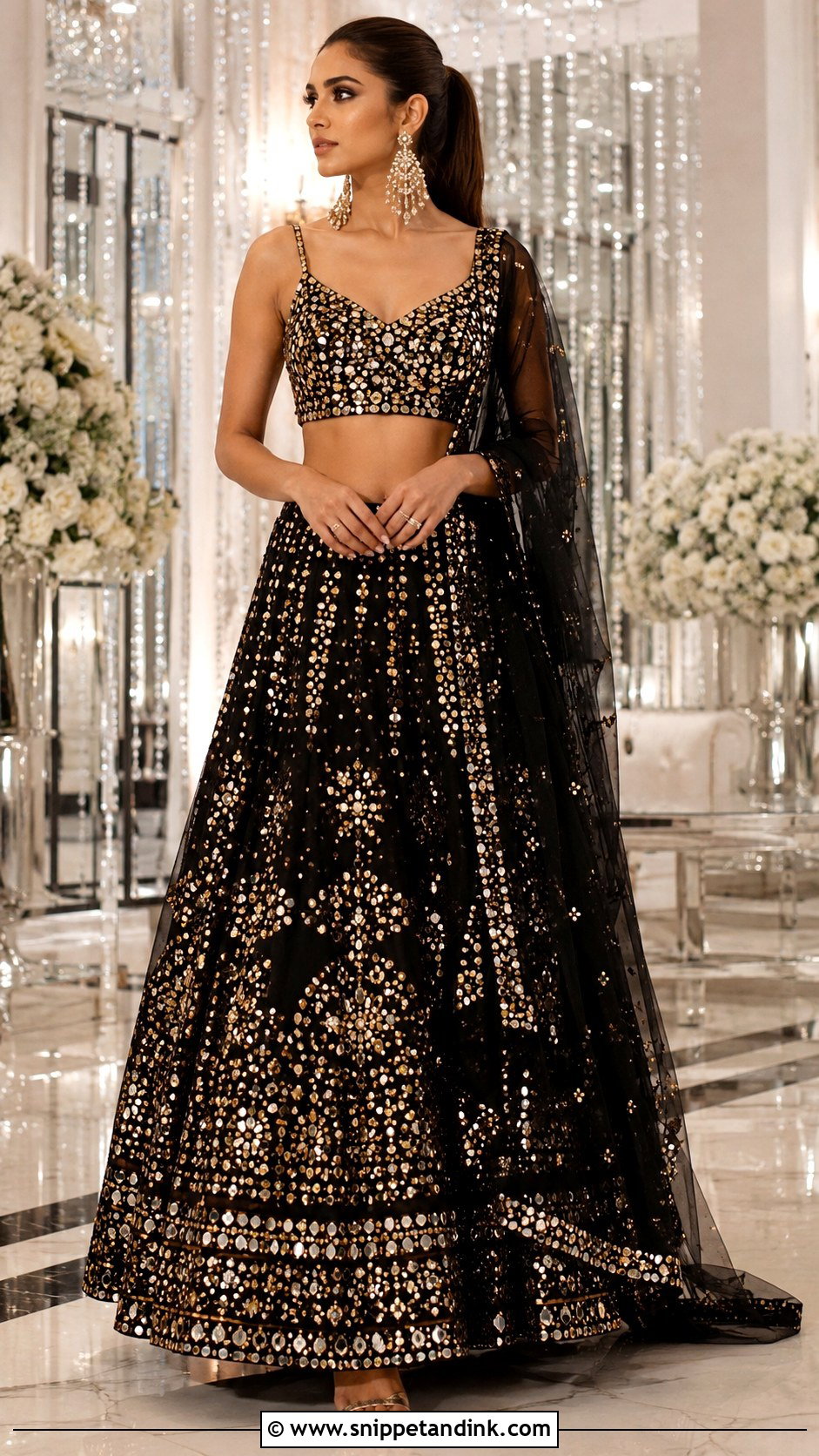 Black Lehenga Sangeet Outfit - Snippet and Ink - 25 Bridal Sangeet Outfits