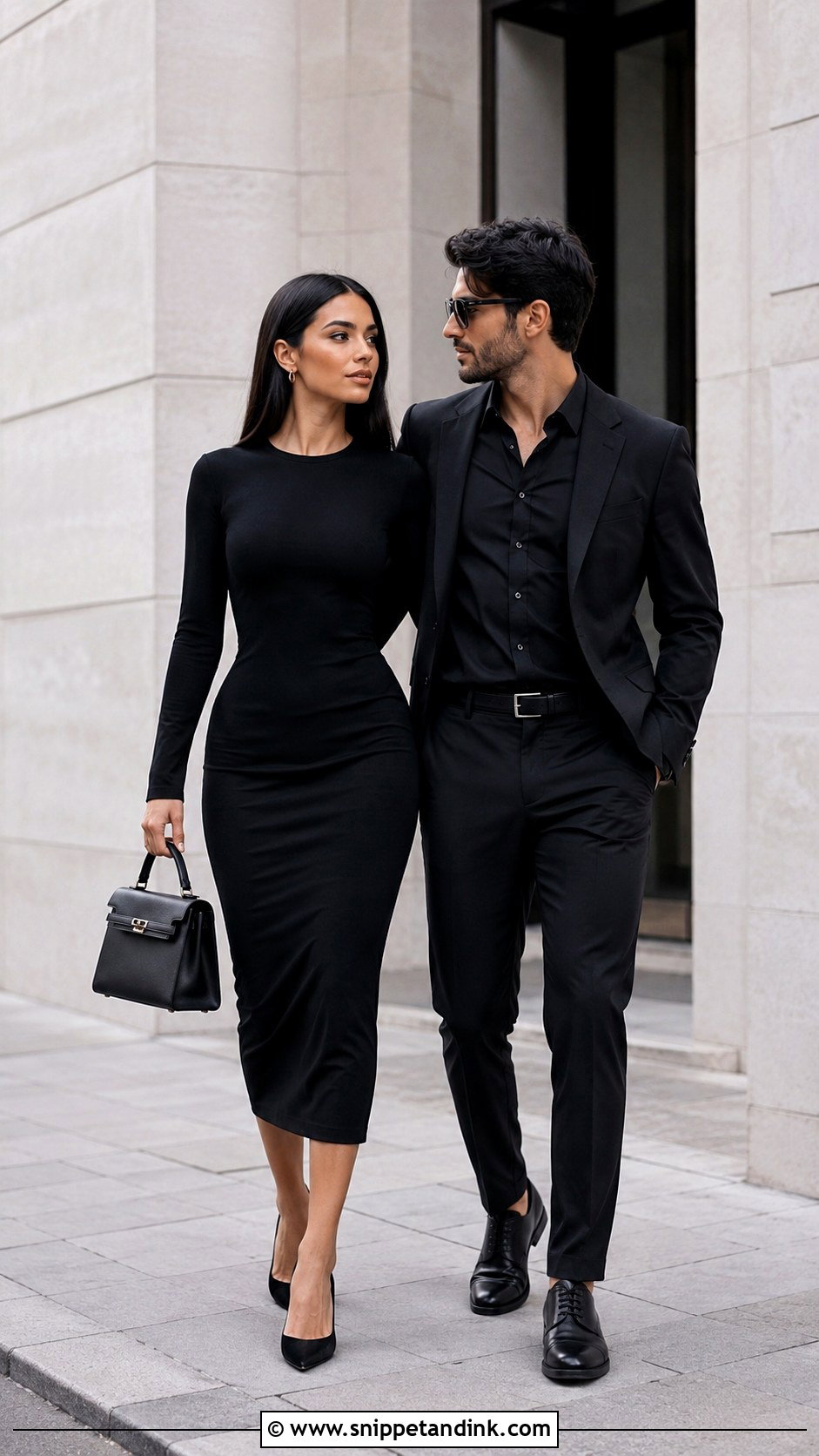 Black Long Sleeve Bodycon Prewedding Dress - Snippet and Ink - 20 Black Prewedding Dress Ideas