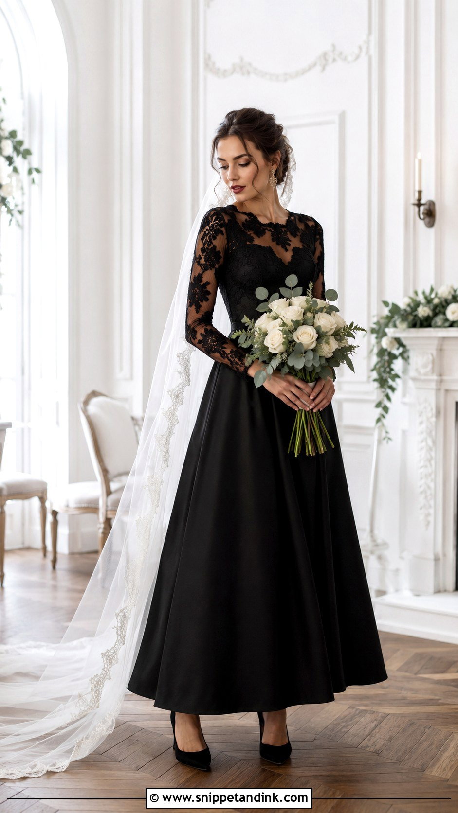 Black Long Sleeve Wedding Dress - Snippet and Ink - 20 Black Wedding Dress Wedding Ideas