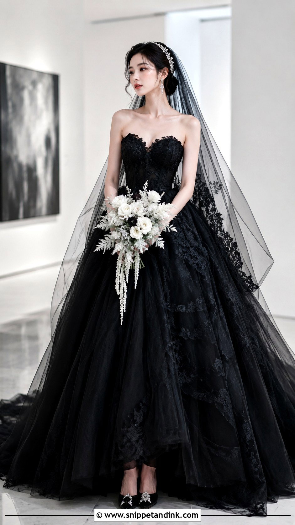 Black Manhwa Wedding Dress - Snippet and Ink - 20 Manhwa Wedding Dress Ideas