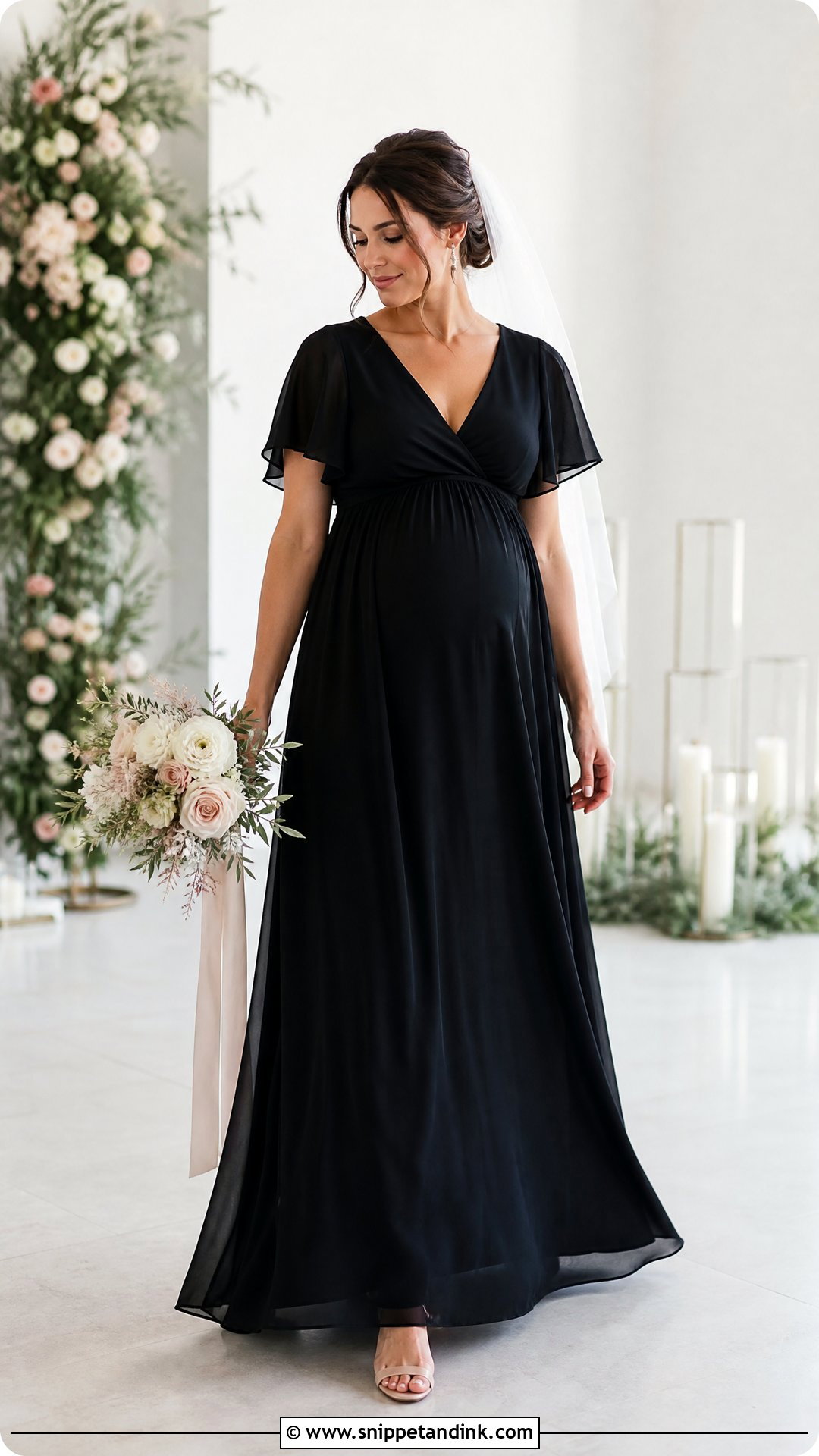 Black Maternity Bridal Dress - Snippet and Ink - 30 Black Bridal Dresses