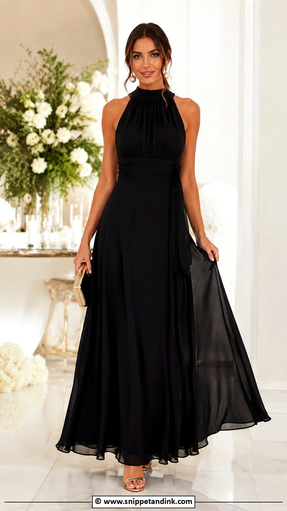 Black Maxi Dress For Wedding Guest - Snippet and Ink - 25 Black Dress for Wedding Ideas