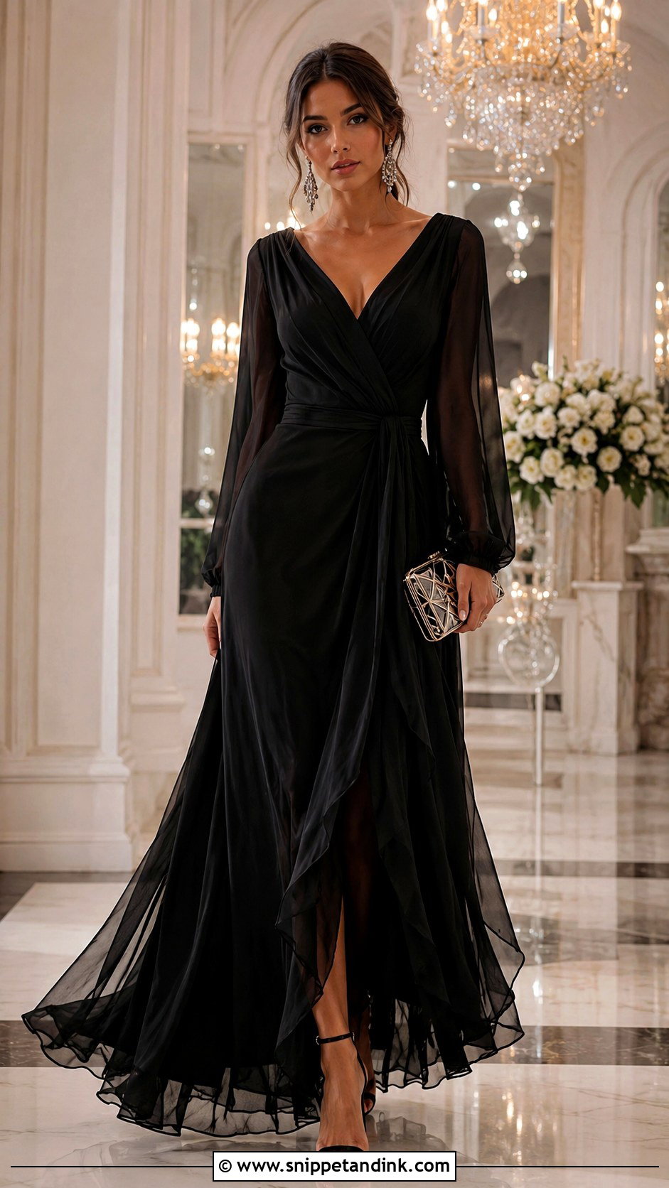Black Maxi Dress Outfit - Snippet and Ink - 25 Wedding Black Ideas