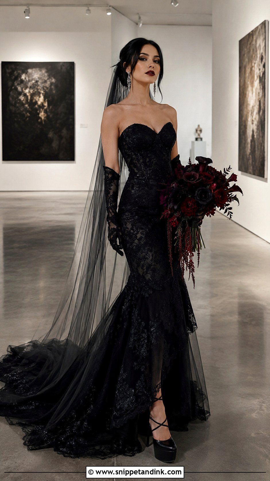 Black Mermaid Emo Wedding Dress - Snippet and Ink - 20 Emo Wedding Dresses