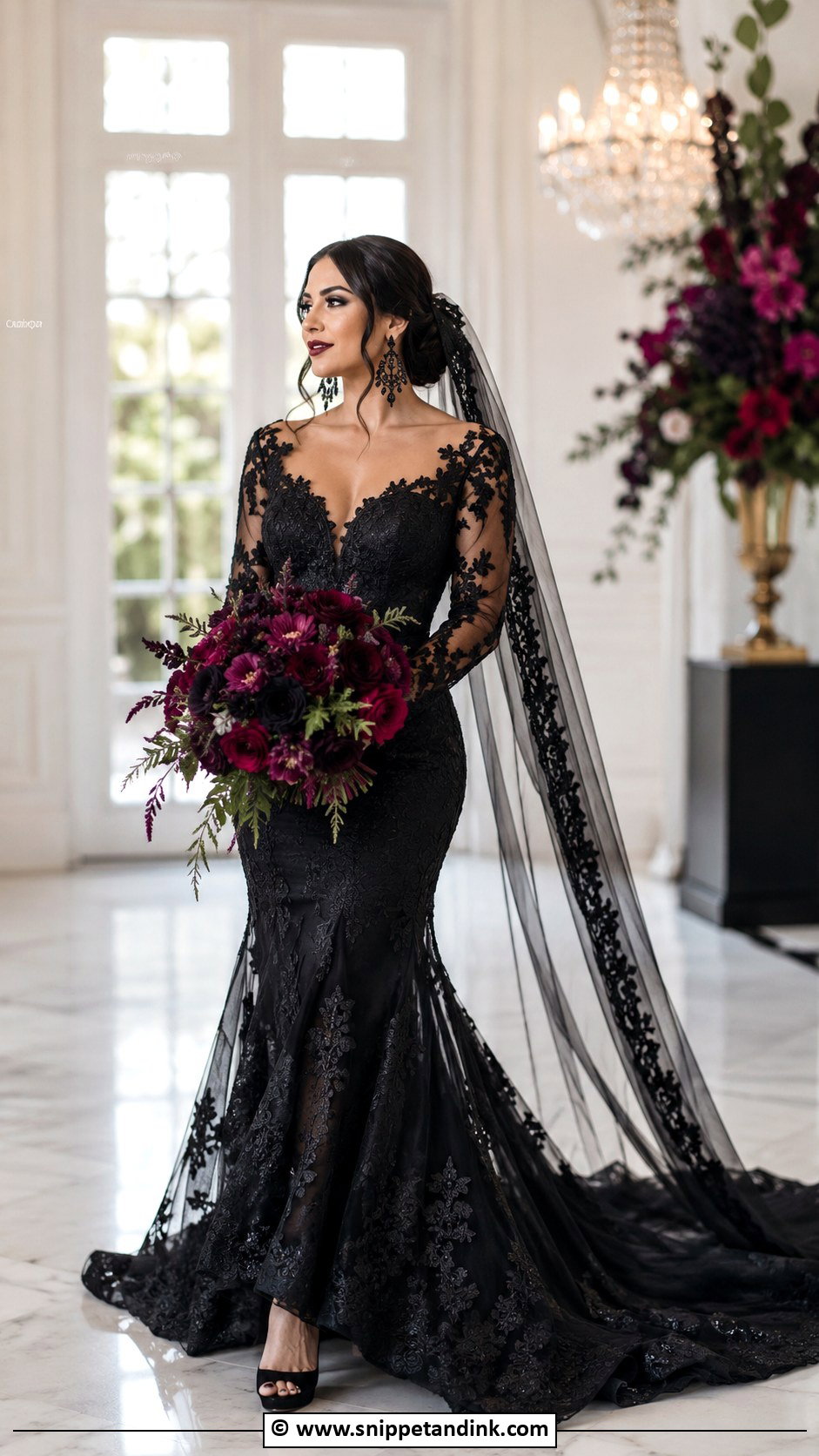 Black Mermaid Goth Wedding Dress - Snippet and Ink - 25 Goth Wedding Dresses