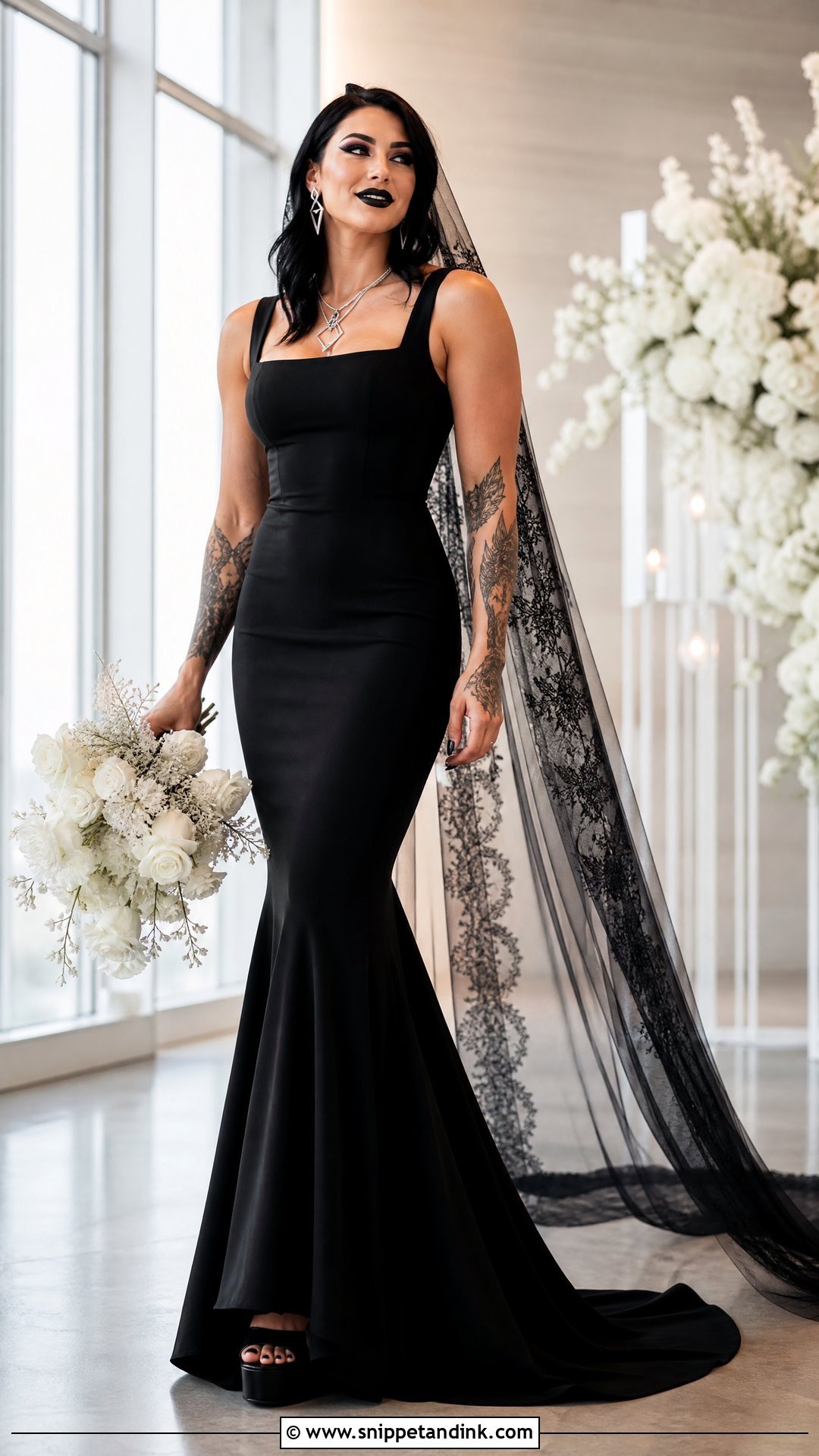 Black Mermaid Rhea Ripley Wedding Dress - Snippet and Ink - 20 Rhea Ripley Wedding Dress Ideas