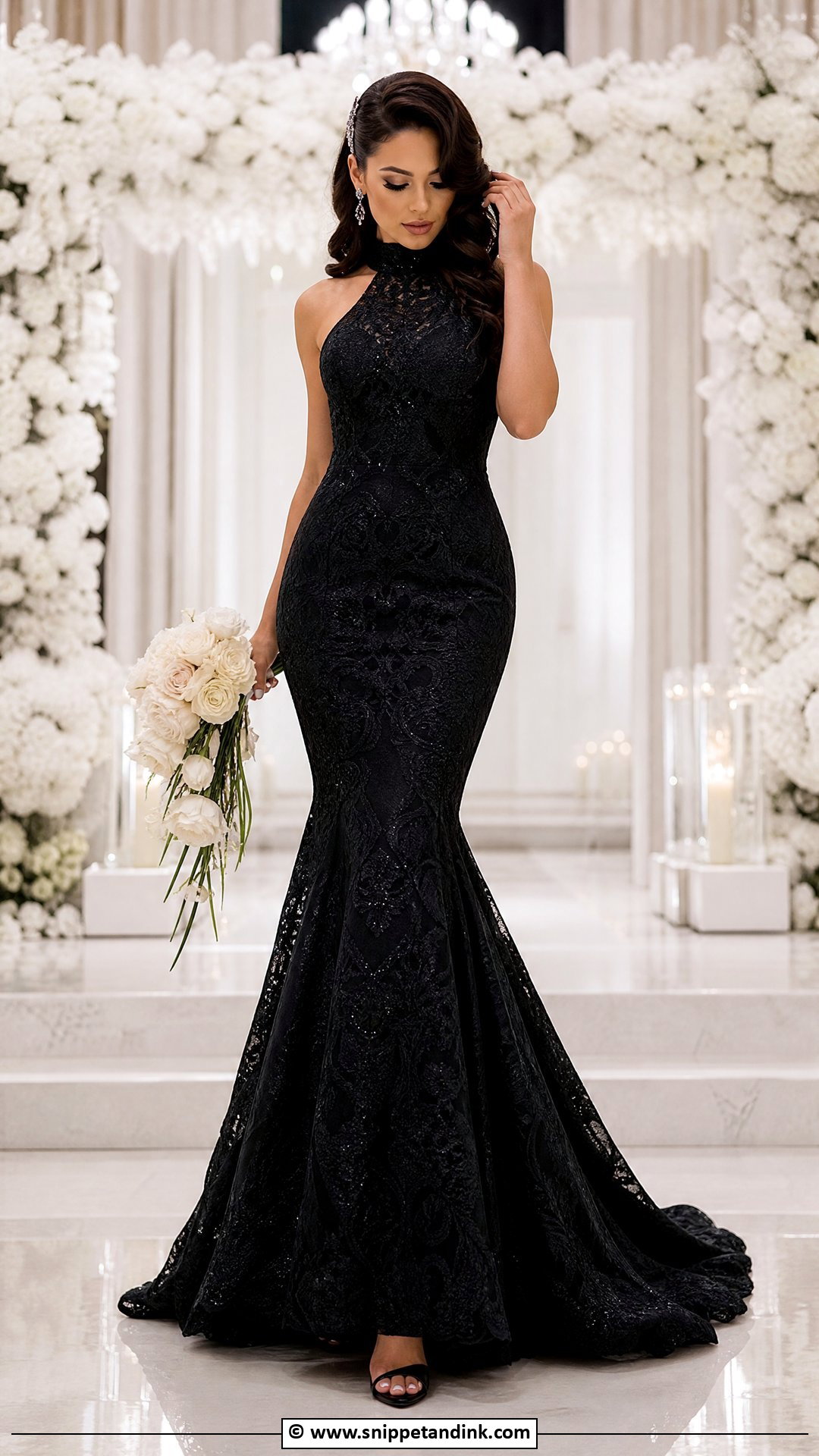 Black Mermaid Wedding Dress - Snippet and Ink - 35 Black Wedding Dresses