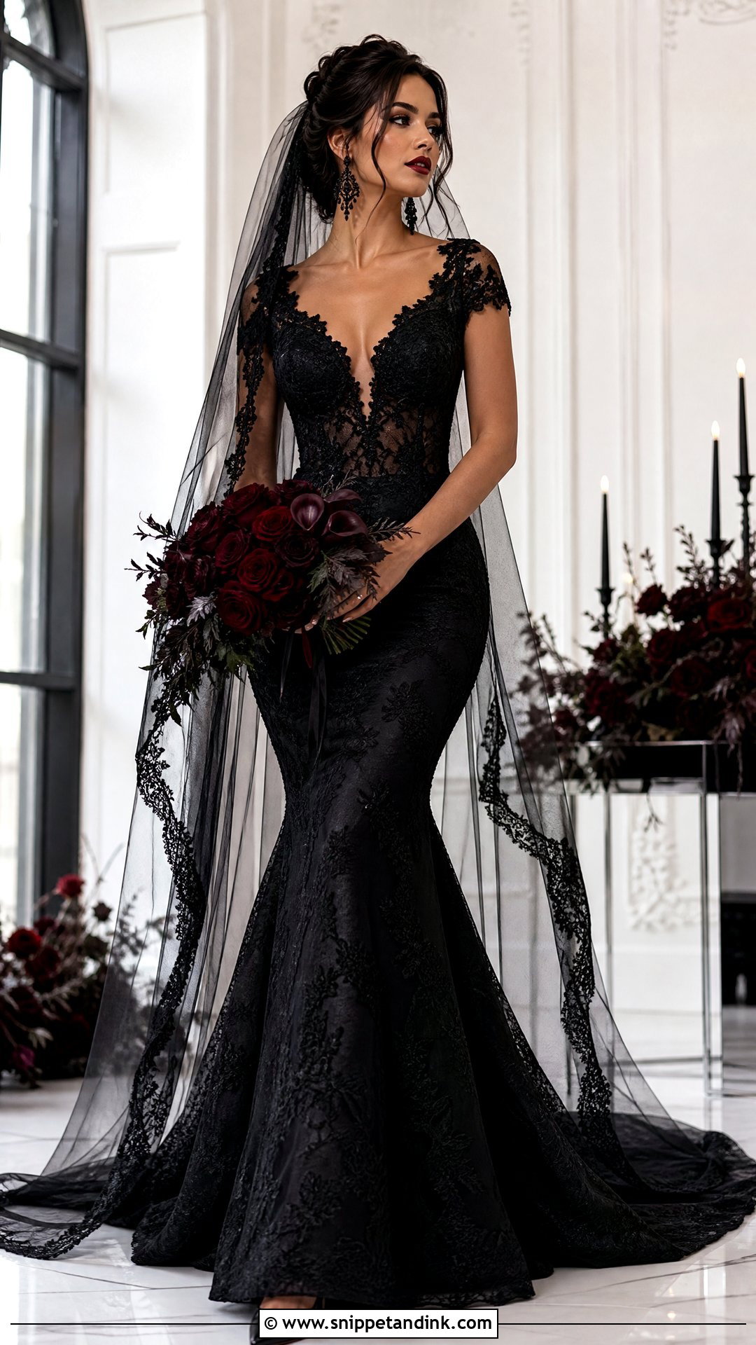 Black Mermaid Wedding Dress - Snippet and Ink - 25 Dark Romantic Wedding Dress Ideas