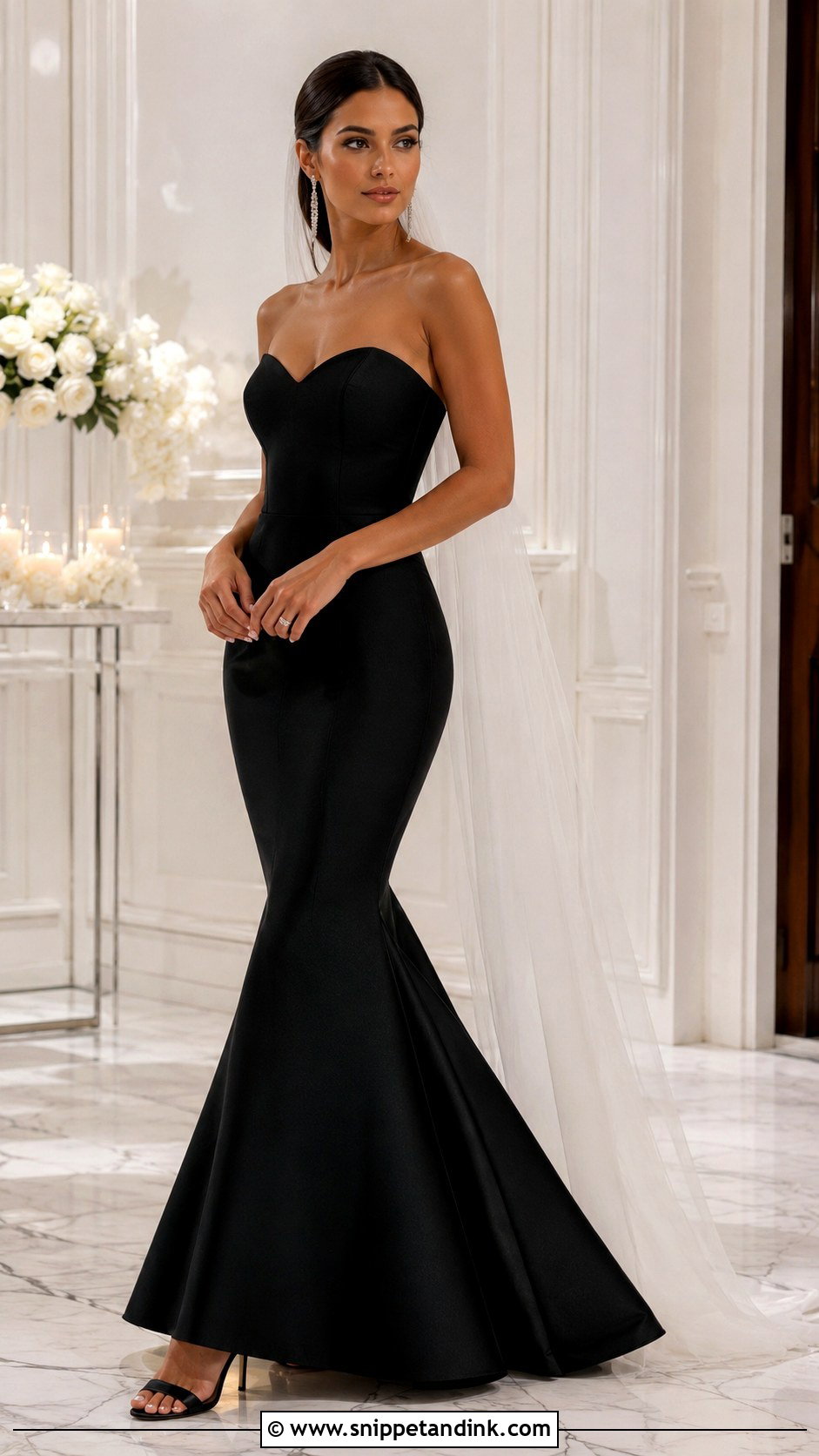 Black Mermaid Wedding Dress - Snippet and Ink - 30 Black Wedding Dress Ideas
