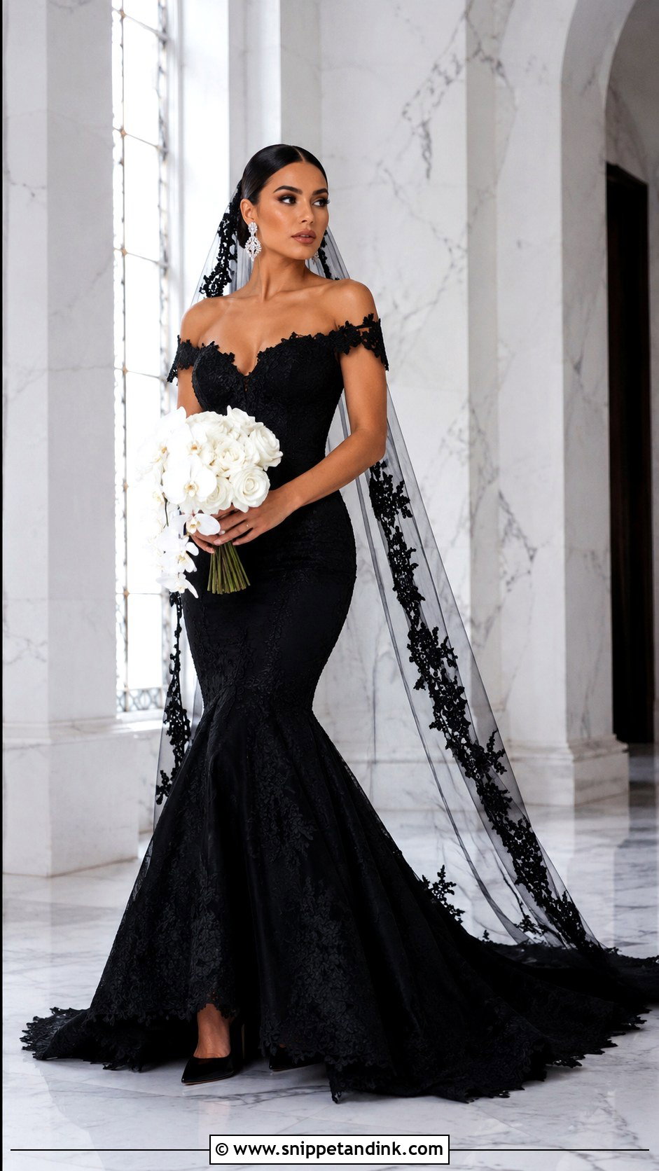 Black Mermaid Wedding Dress - Snippet and Ink - 25 Black Wedding Dress Aesthetic Ideas