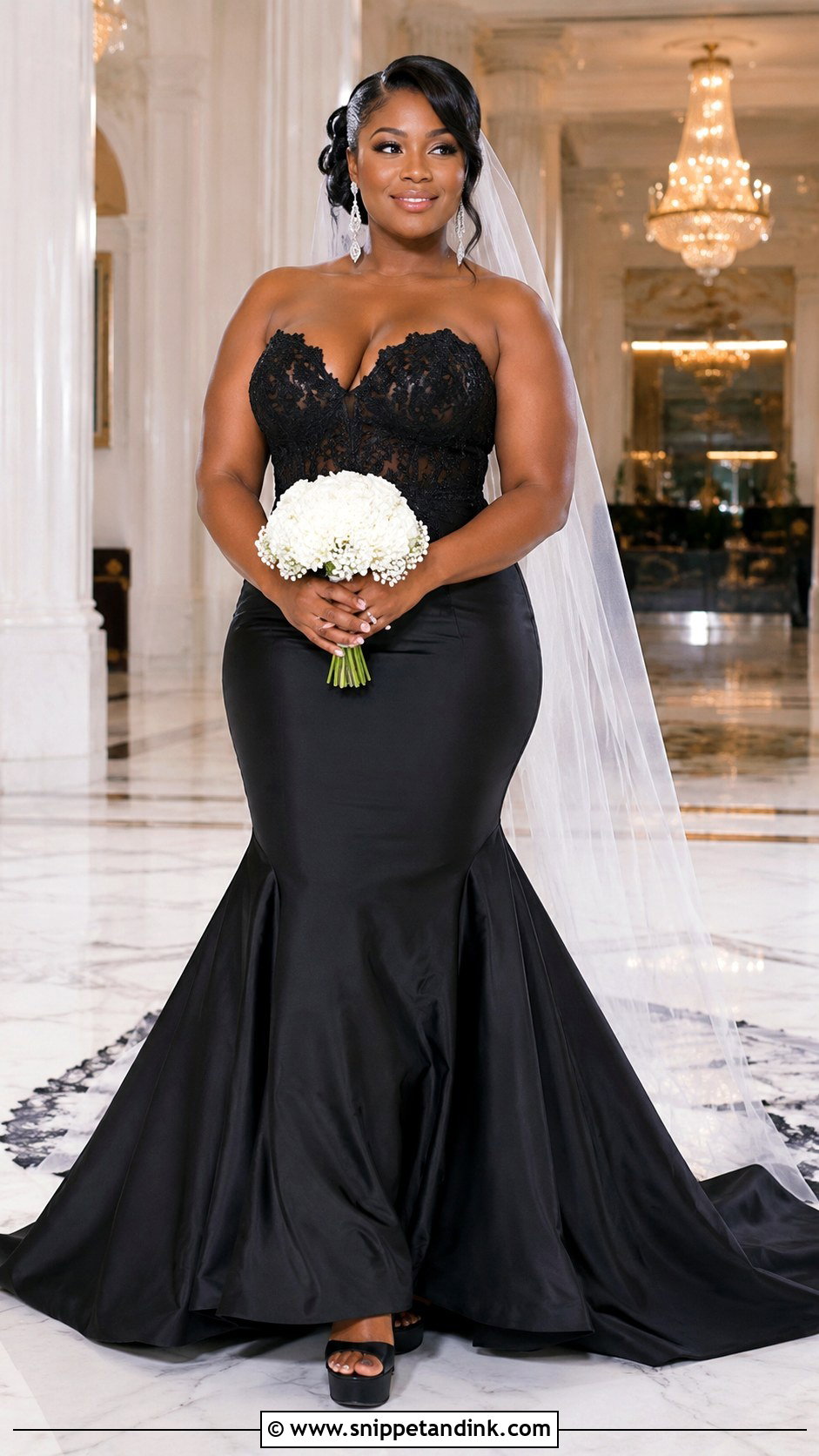 Black Mermaid Wedding Dress - Snippet and Ink - 20 Black Bride Dress Ideas