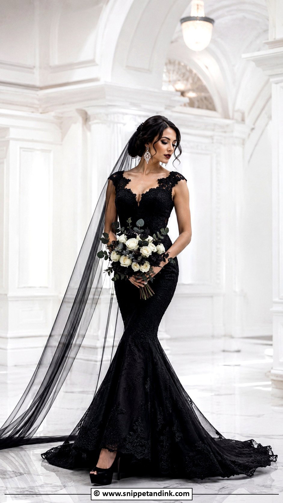 Black Mermaid Wedding Dress - Snippet and Ink - 25 Dark Wedding Dress Ideas