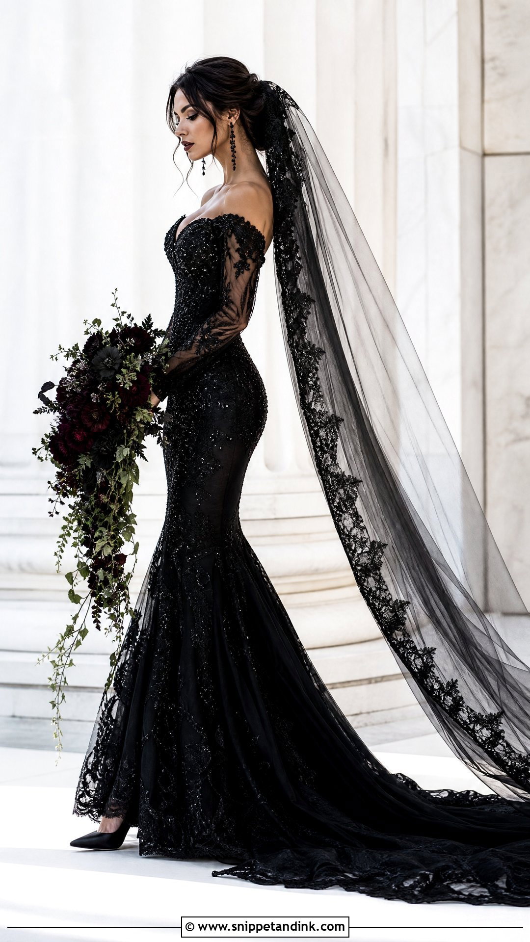 Black Mermaid Witch Wedding Dress - Snippet and Ink - 25 Witch Wedding Dress Ideas