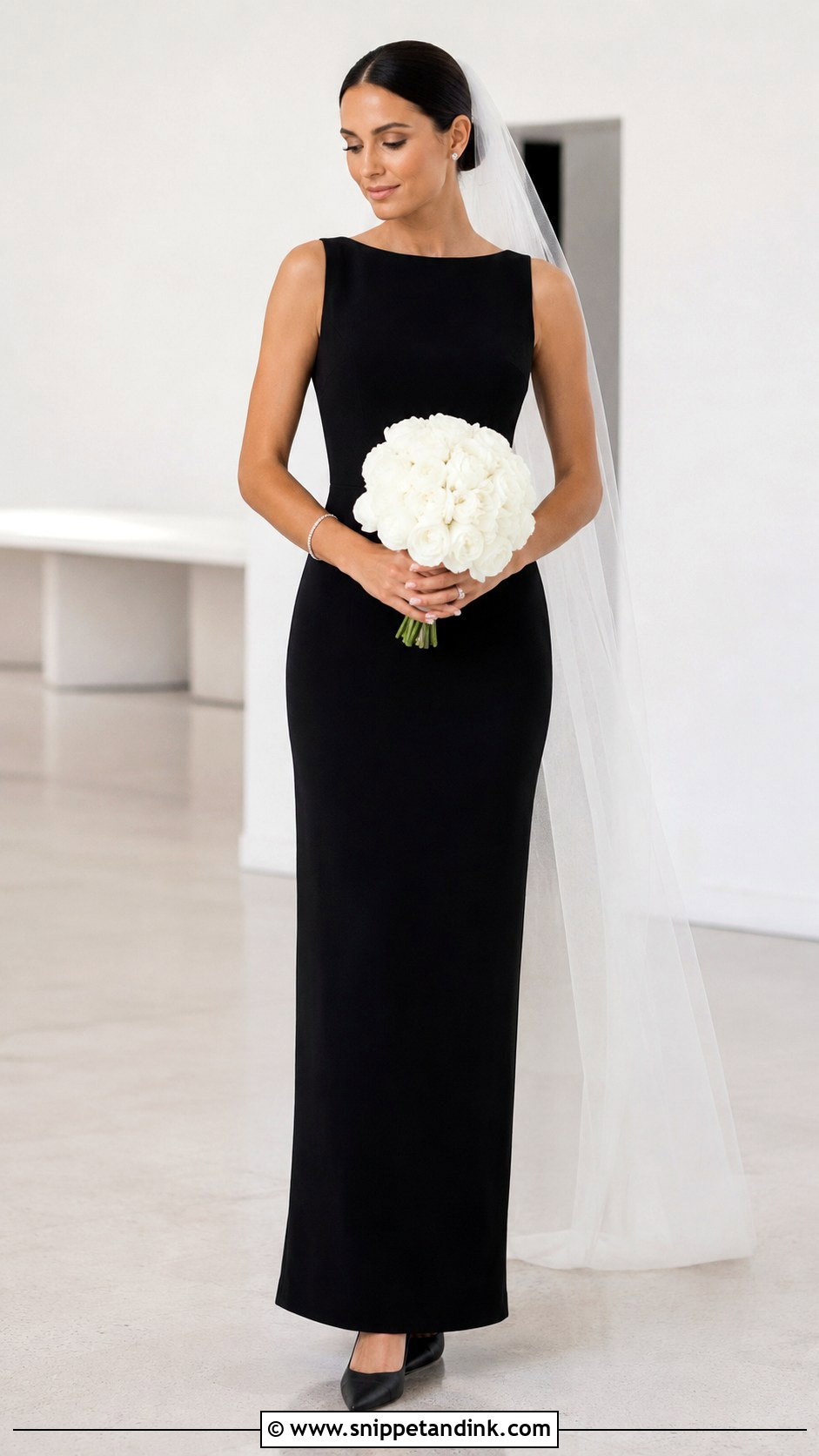 Black Minimalist Wedding Dress - Snippet and Ink - 25 Black Wedding Dress Aesthetic Ideas