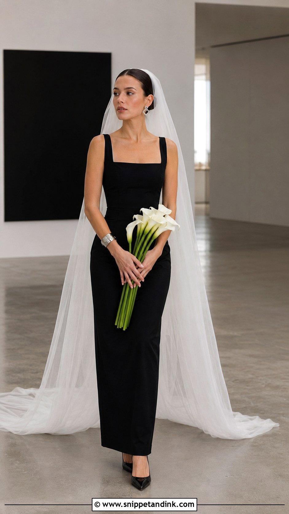 Black Minimalist Wedding Dress - Snippet and Ink - 20 Black Wedding Dress Wedding Ideas