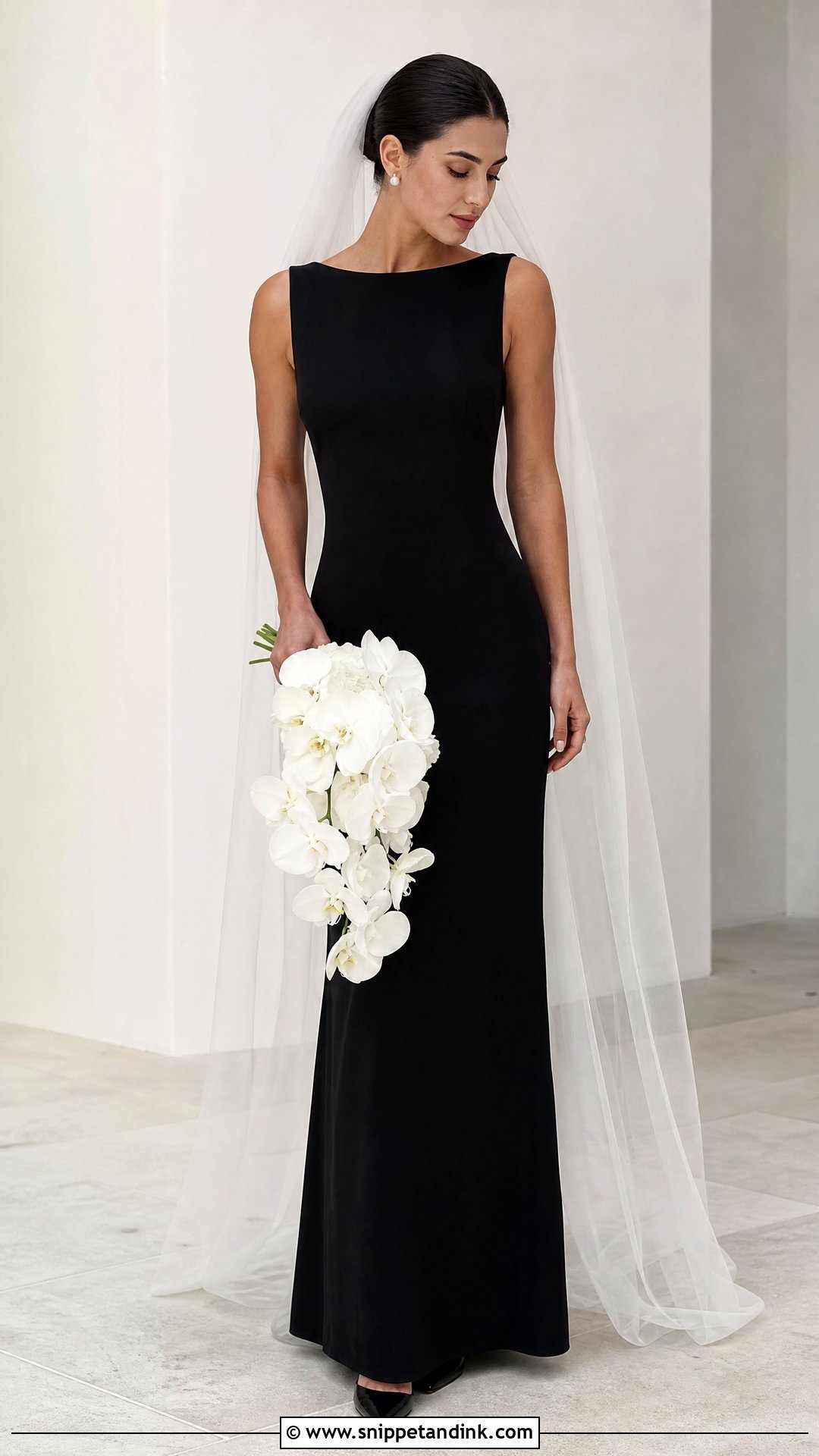 Black Minimalist Wedding Dress - Snippet and Ink - 30 Elegant Black Wedding Dress Ideas