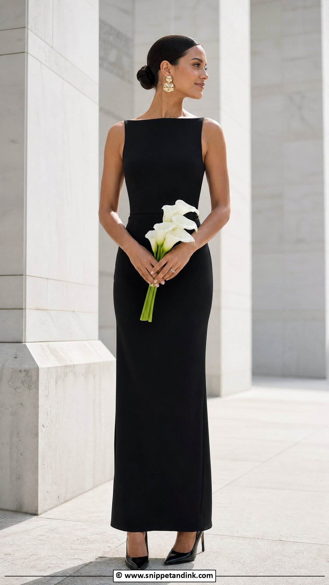 Black Minimalist Wedding Dress - Snippet and Ink - 35 Black Wedding Dresses
