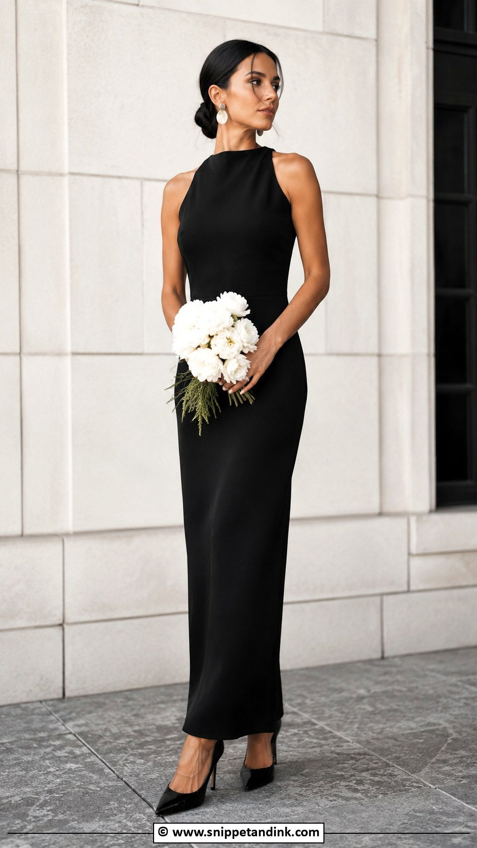 Black Minimalist Wedding Gown - Snippet and Ink - 30 Black Wedding Gowns