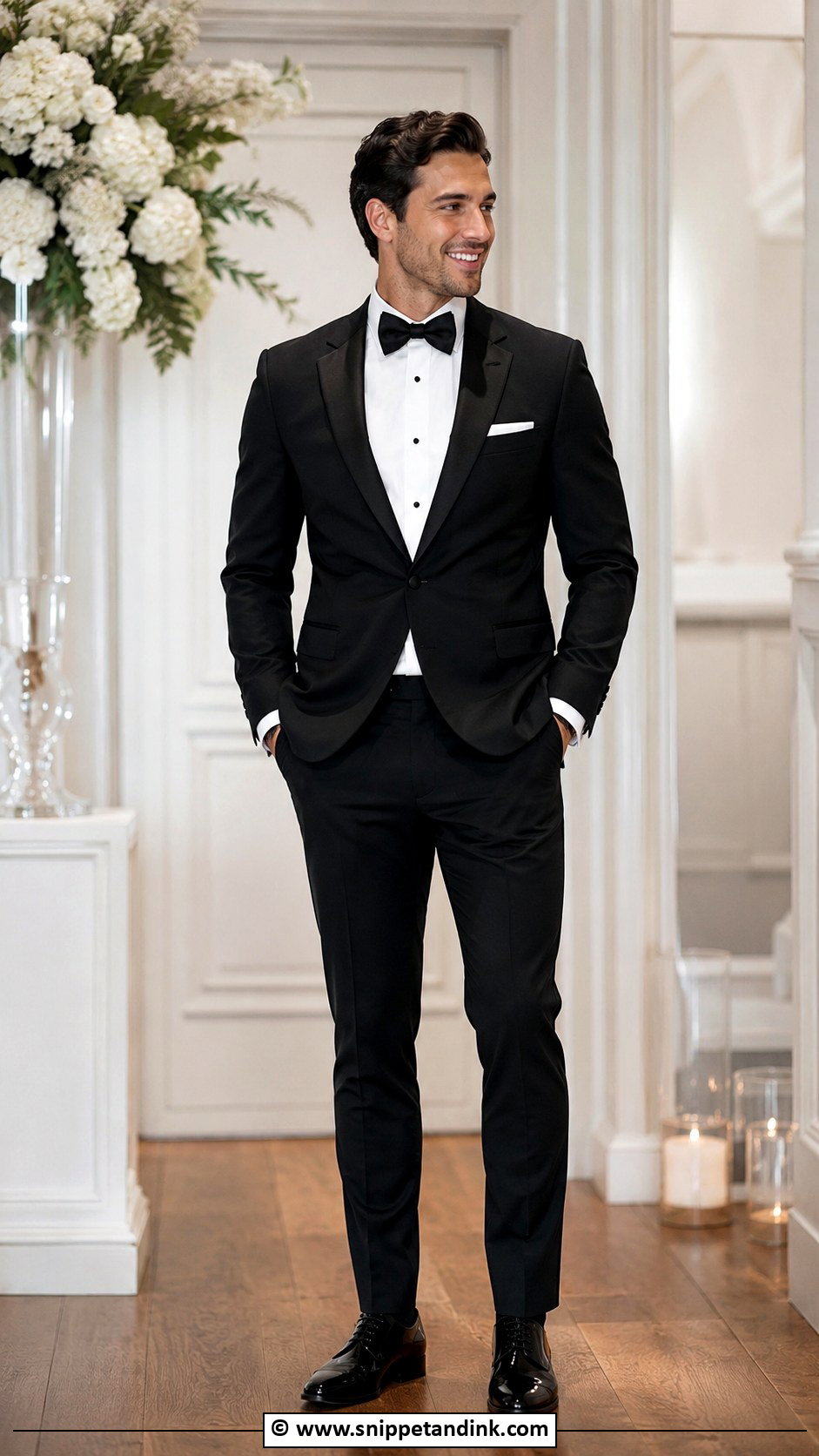 Black Modern Fit Tuxedo Wedding - Snippet and Ink - 30 Black Tuxedo Wedding Ideas