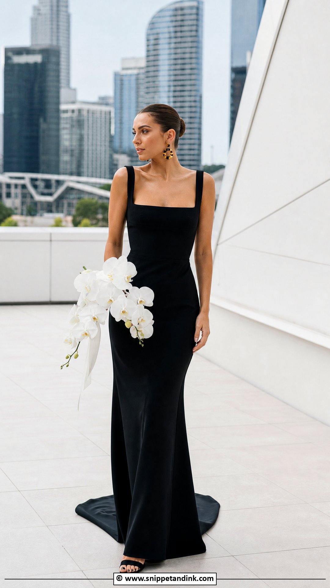 Black Modern Wedding Dress - Snippet and Ink - 35 Black Wedding Dresses