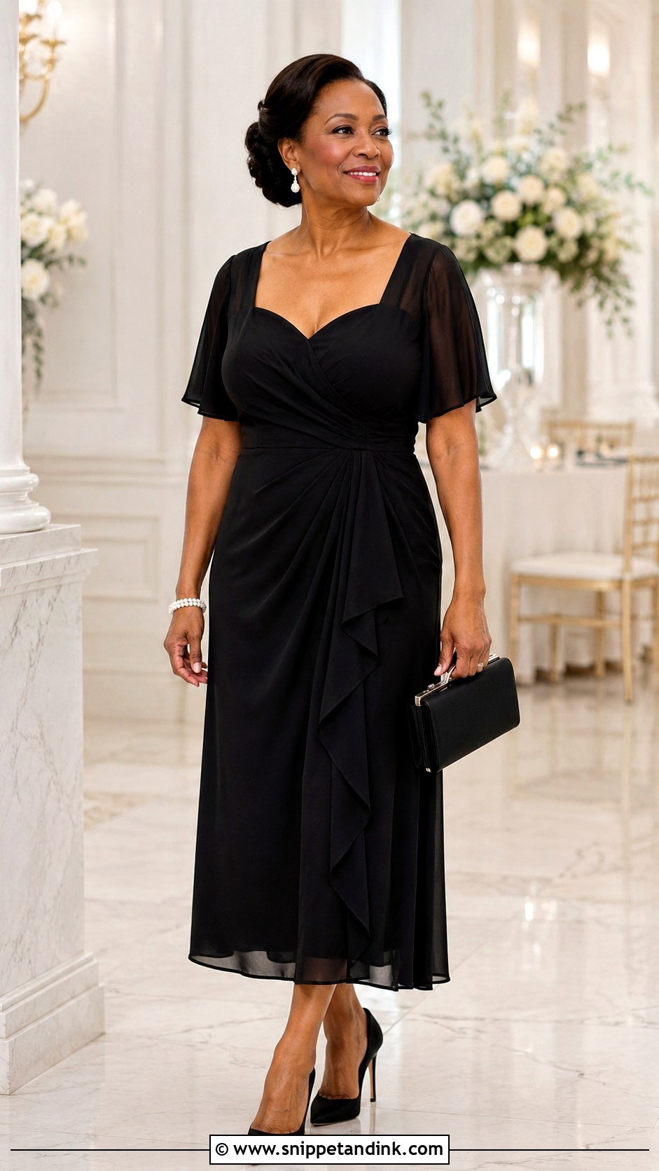 Black Mother Of The Bride Outfit - Snippet and Ink - 25 All Black Wedding Party Attire Ideas
