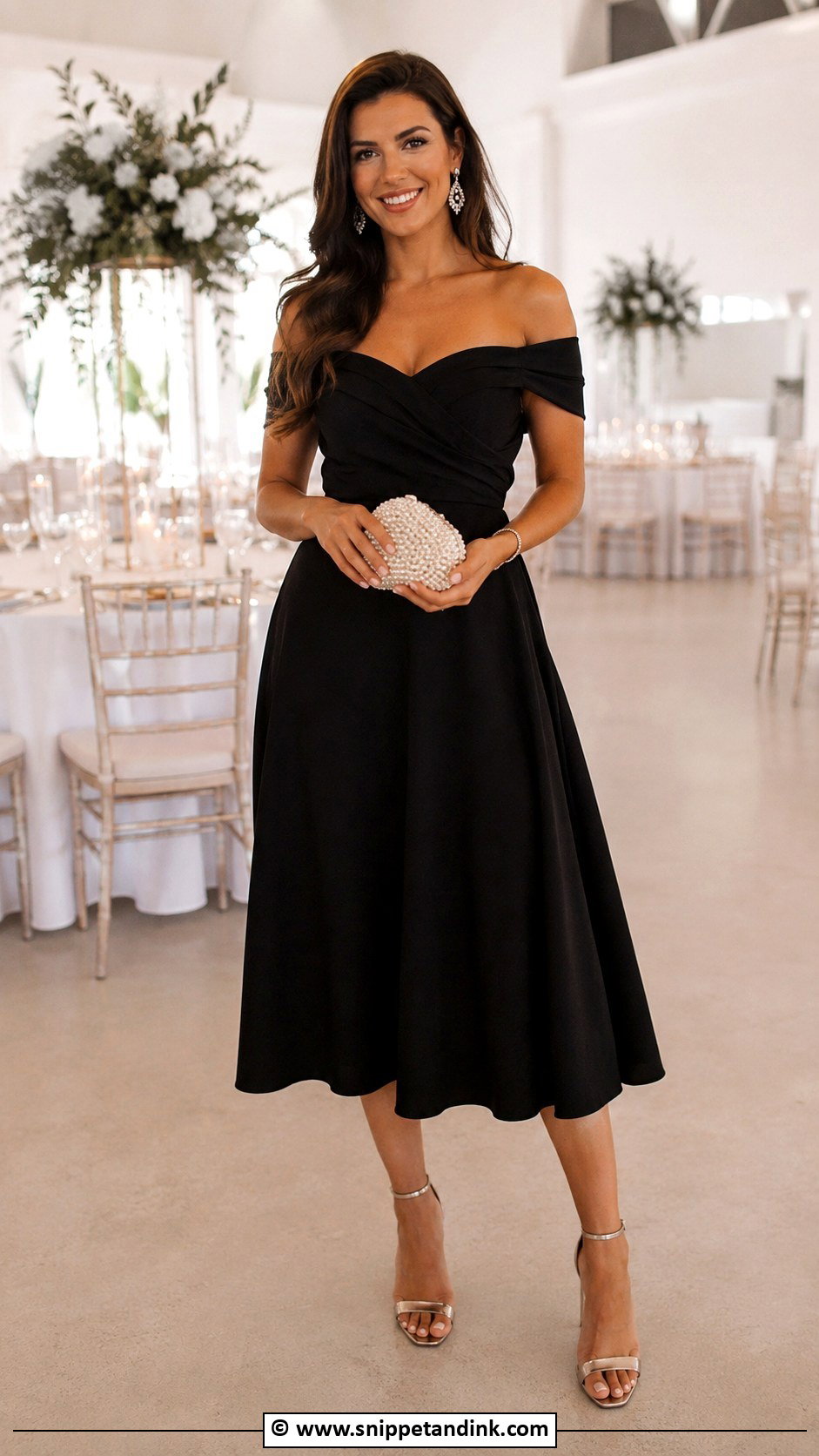 Black Off Shoulder Dress For Wedding - Snippet and Ink - 25 Black Dress for Wedding Ideas