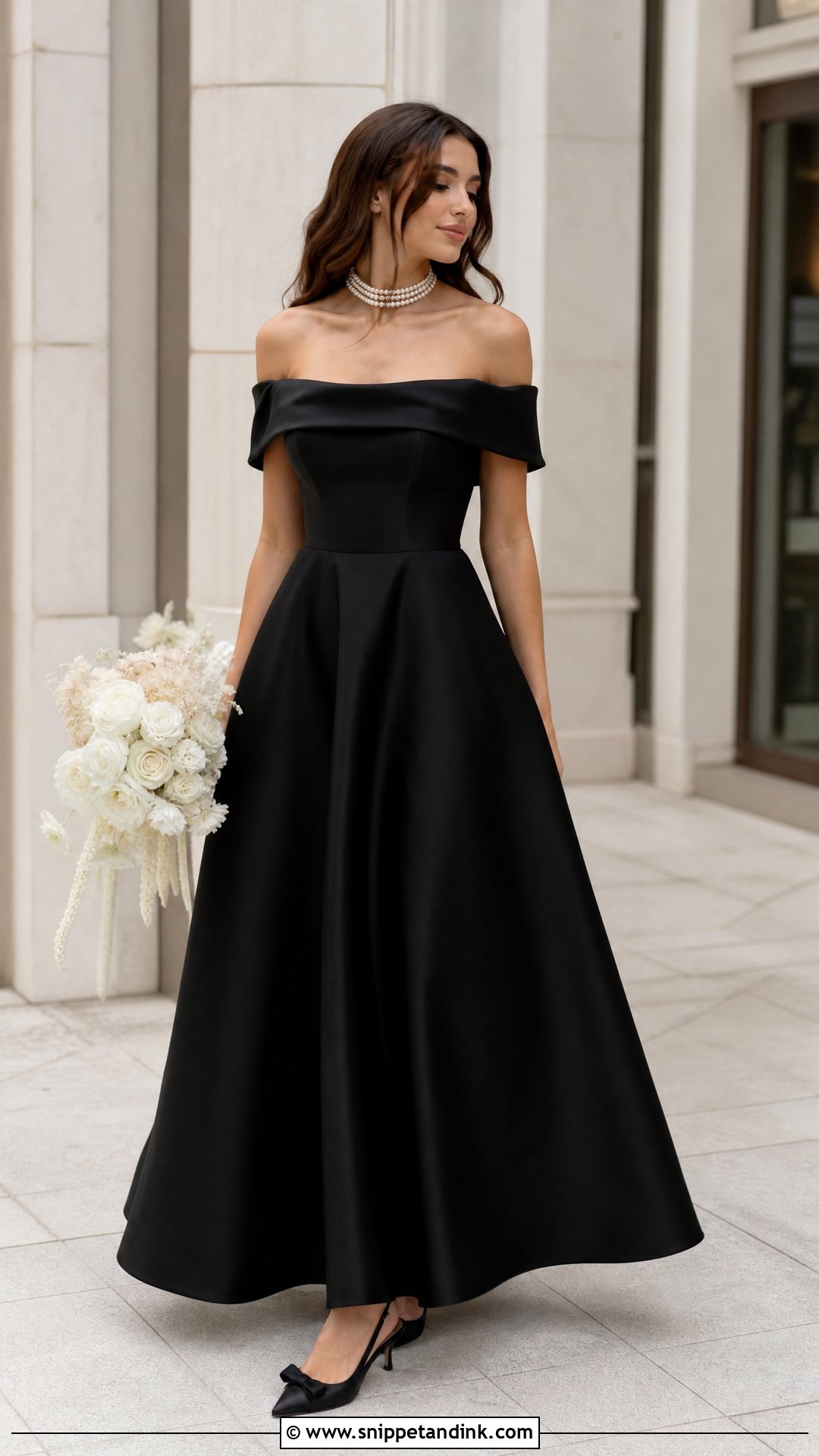 Black Off The Shoulder Wedding Dress - Snippet and Ink - 30 Elegant Black Wedding Dress Ideas